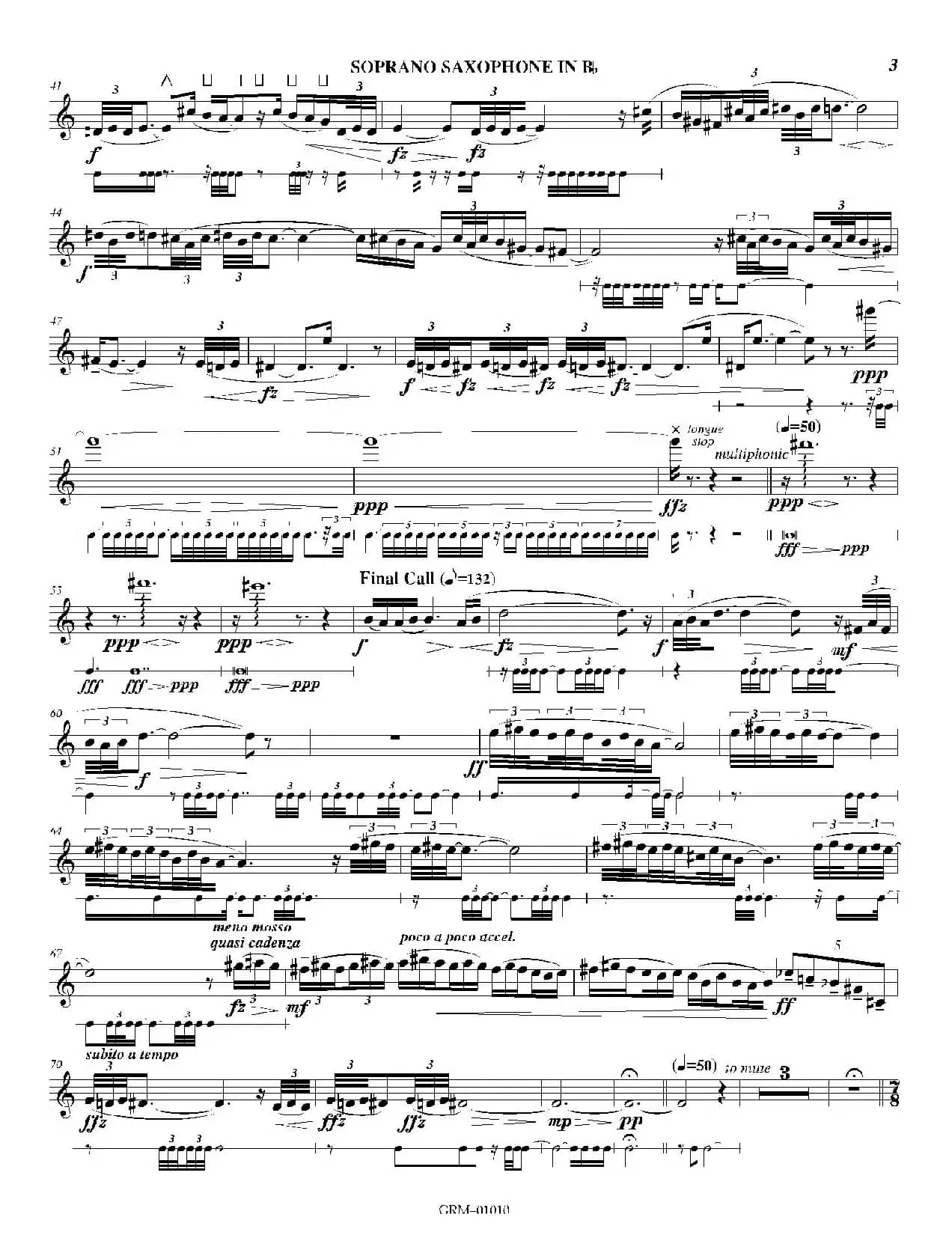 Lustration for The Millennium（高音萨克斯独奏）