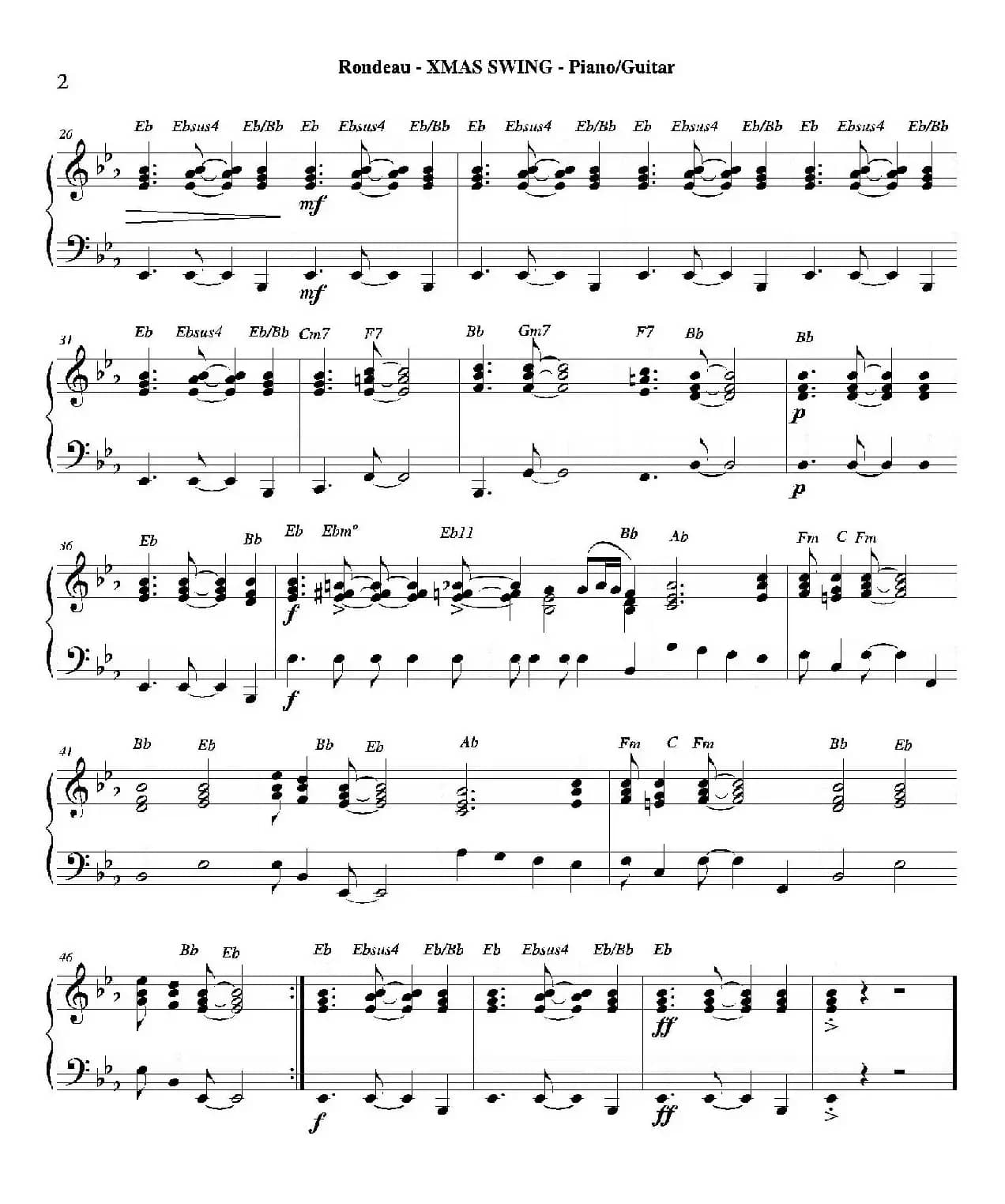 XMAS SWING（钢琴、吉他分谱）