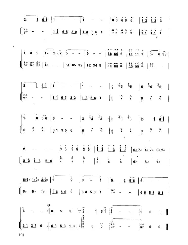 山寨之夜（扬琴伴奏谱）