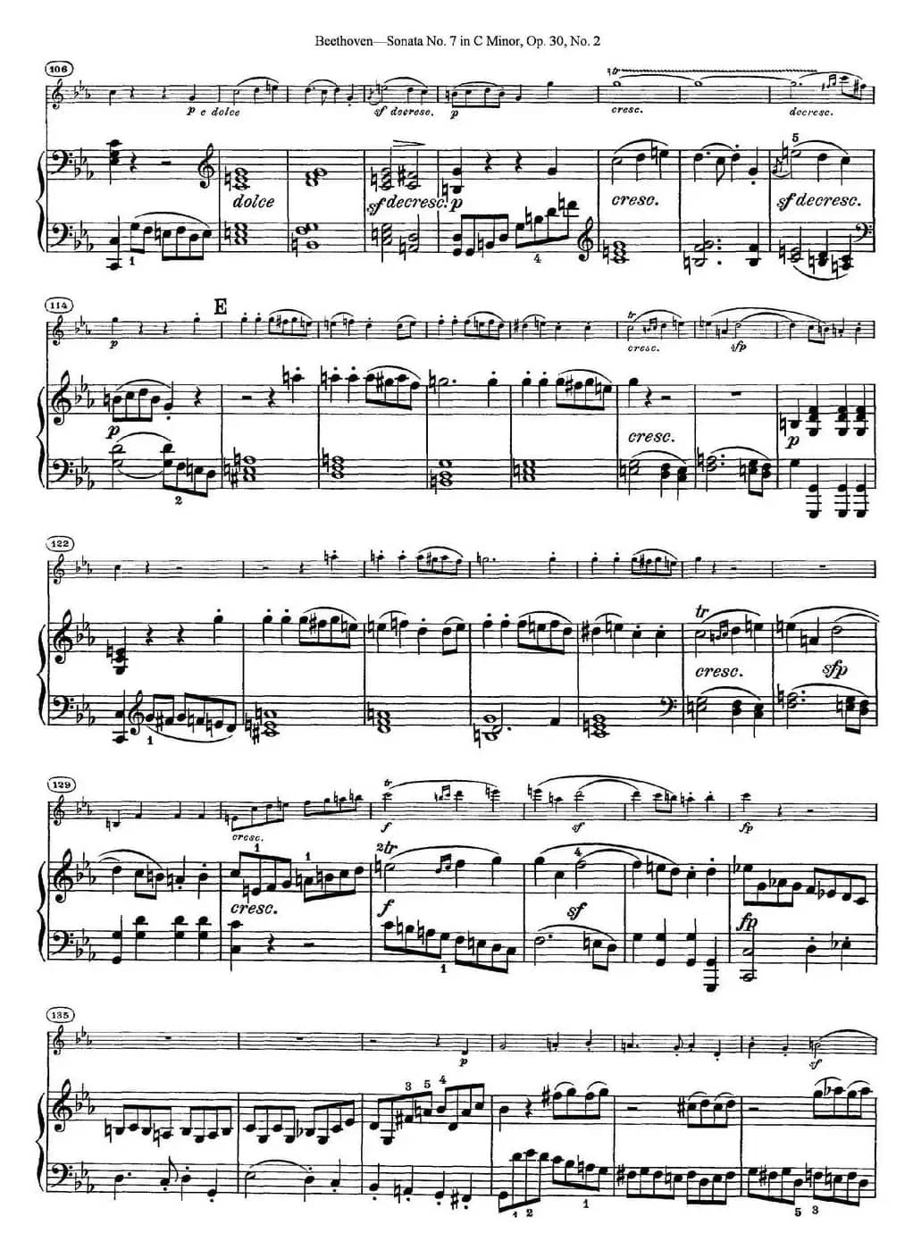 Violin Sonata No.7 in C Minor Op.30 No.2（小提琴+钢琴伴奏）