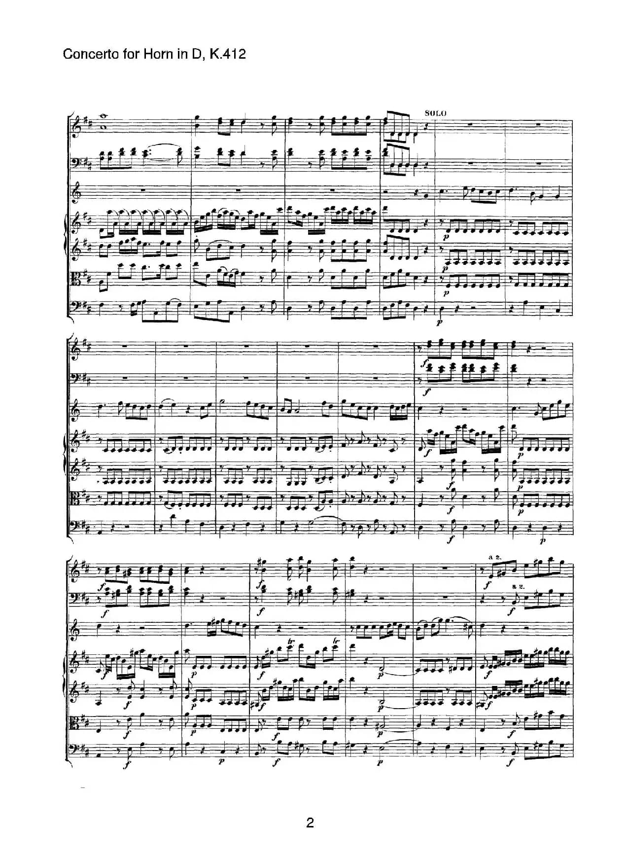 Concerto for Horn in D，K.412（D大调第一圆号协奏曲K412号作品）