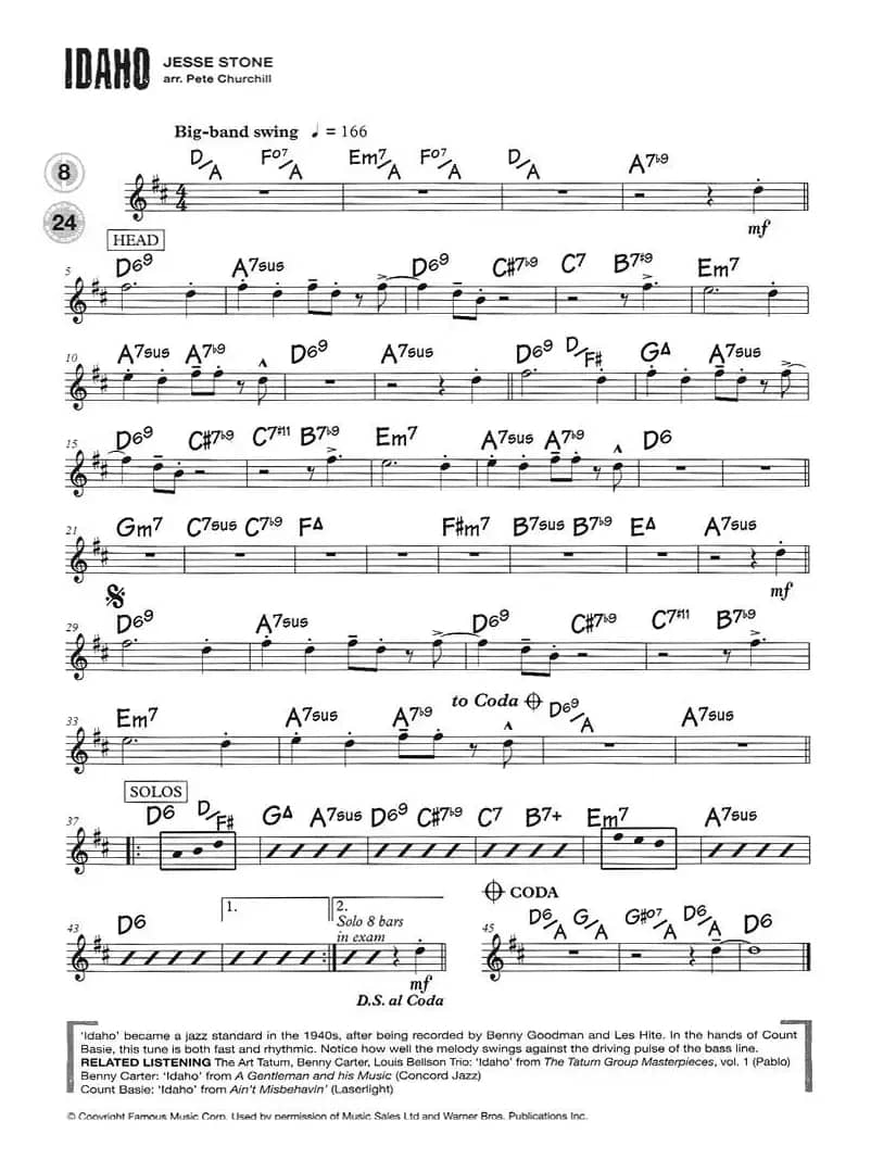 15首次中音爵士练习