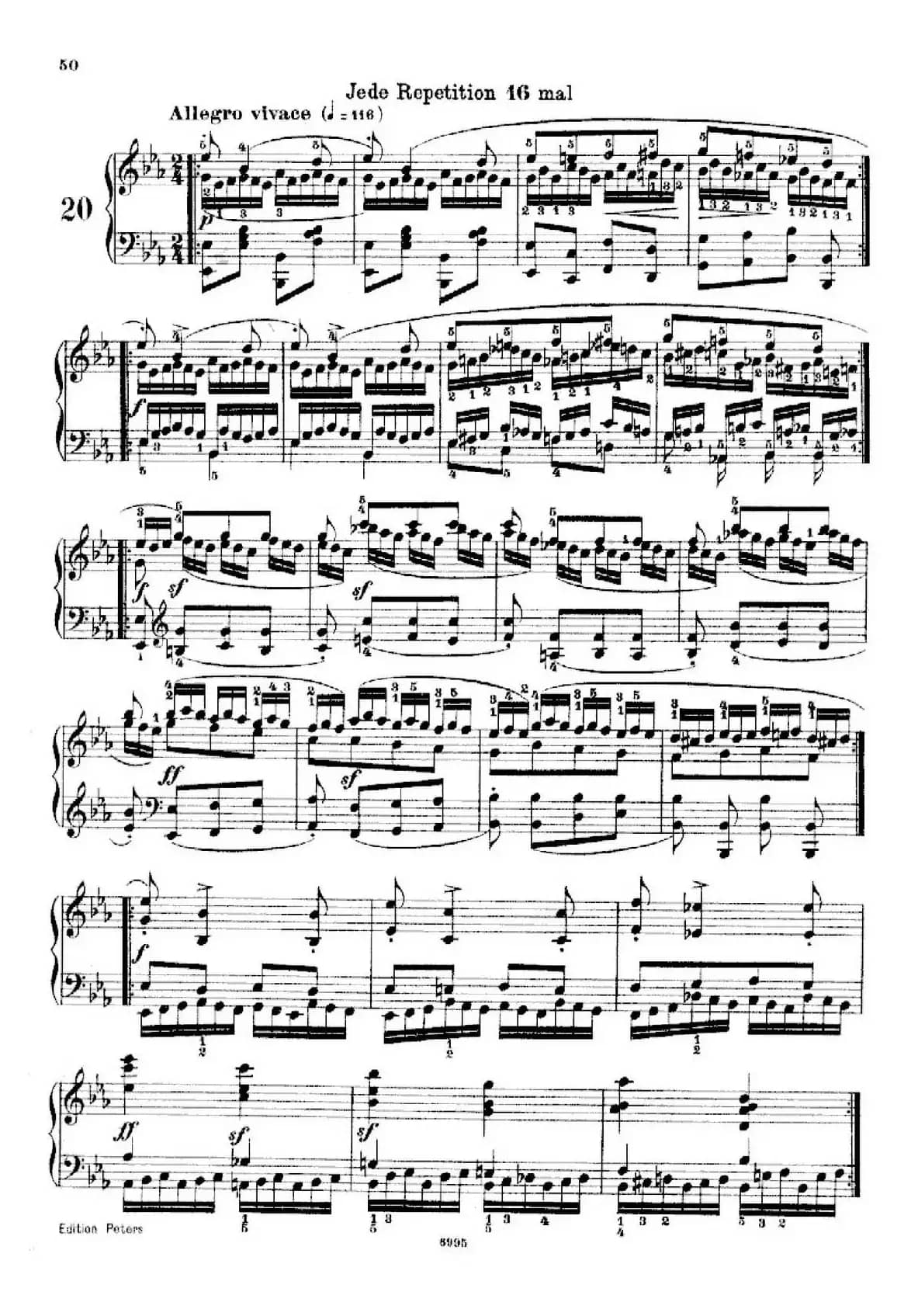 School of the Virtuoso Op.365（60首钢琴高级练习曲·20）