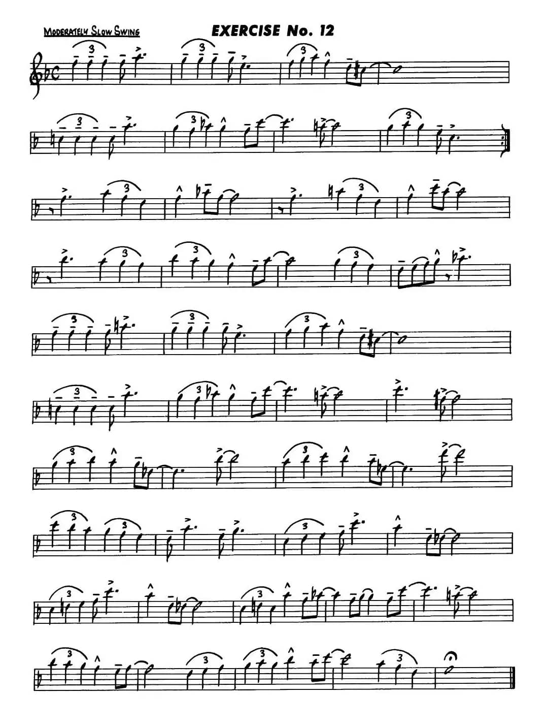 Basic Jazz Conception for saxophone（EXERCISE No.12）