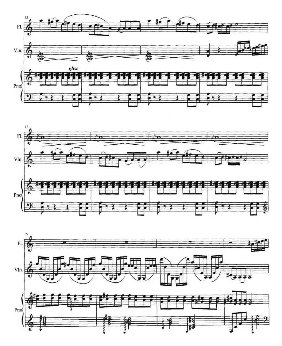 长笛与小提琴组曲：（二）乐舞一（带钢琴伴奏）