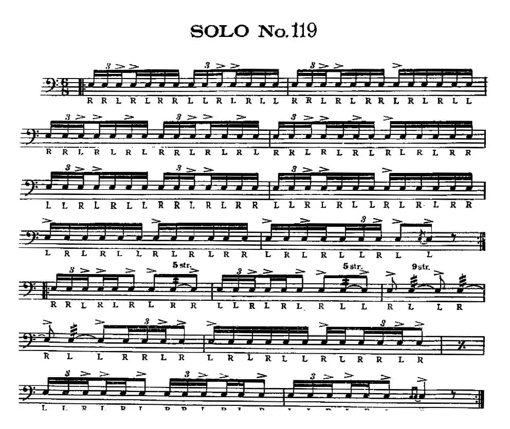 美国军鼓 SOLO No.116-120（爵士鼓谱）