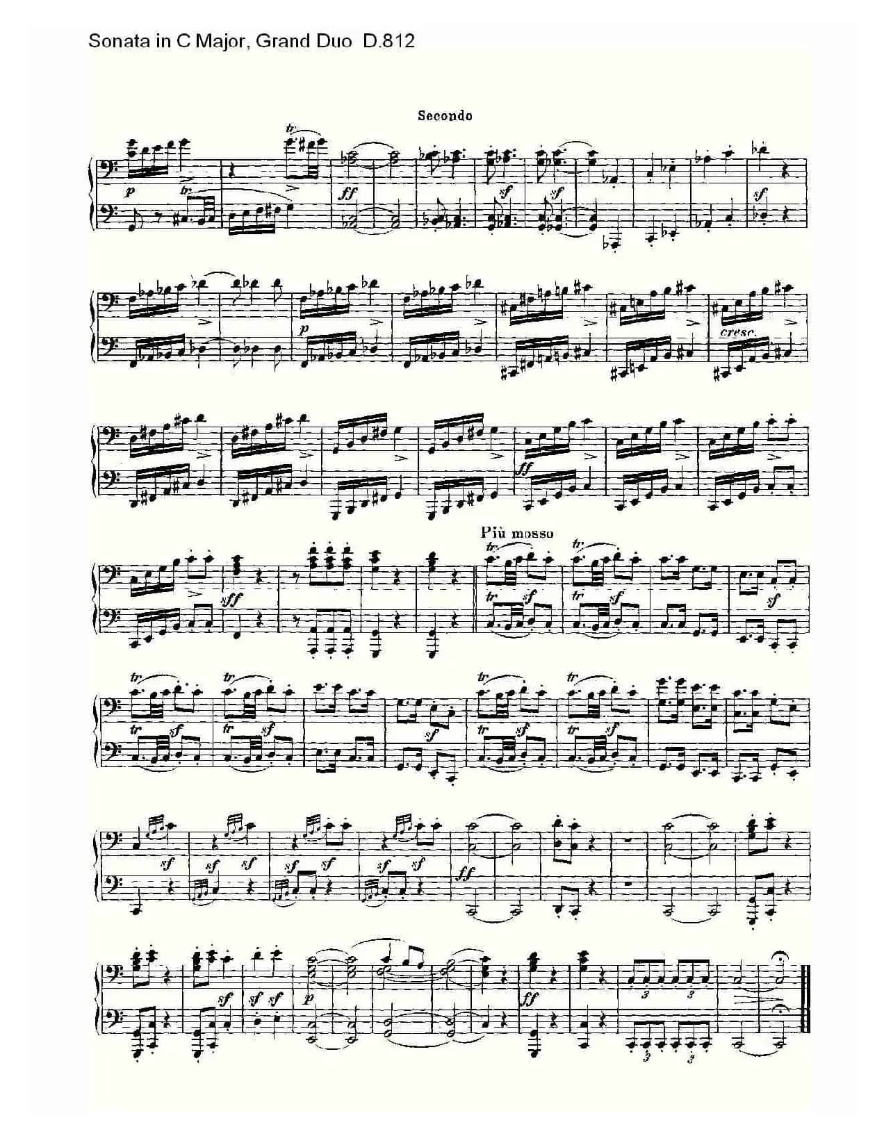 Sonata in C Major, Grand Duo D.812（Ｃ大调奏鸣曲，盛大的二重奏 ）