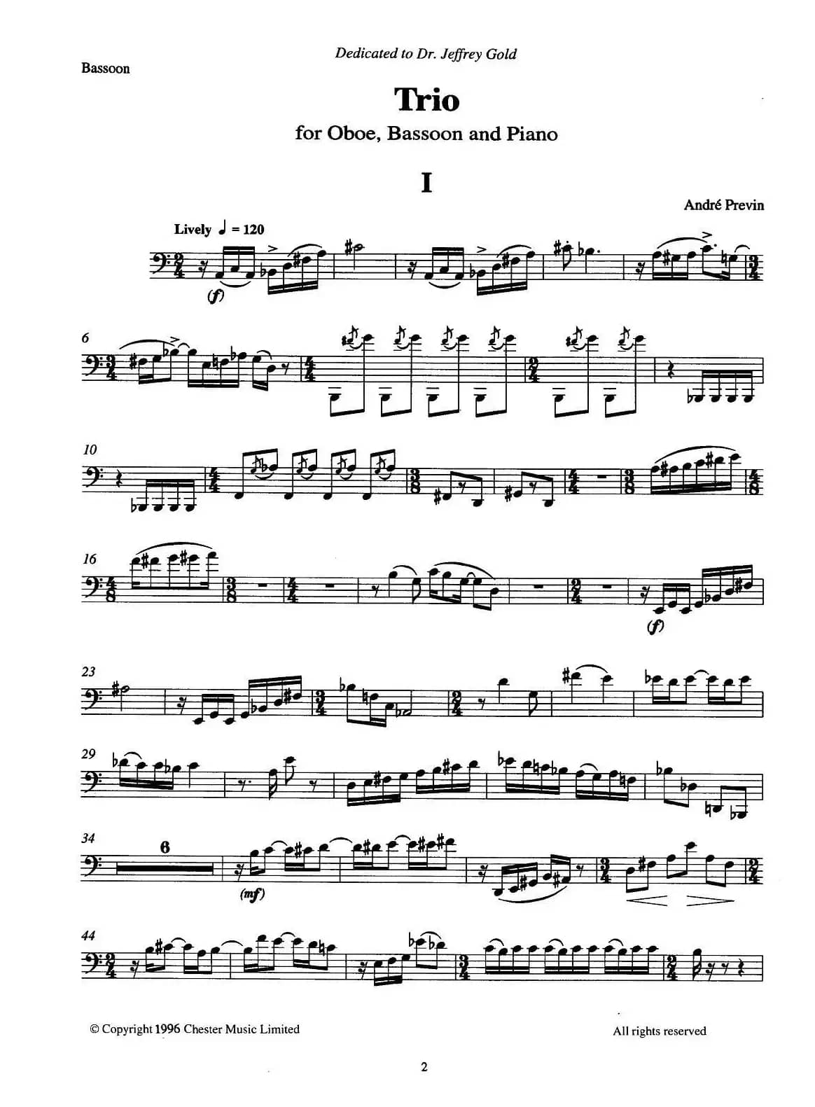 巴松双簧管与钢琴三重奏（1）（巴松分谱）