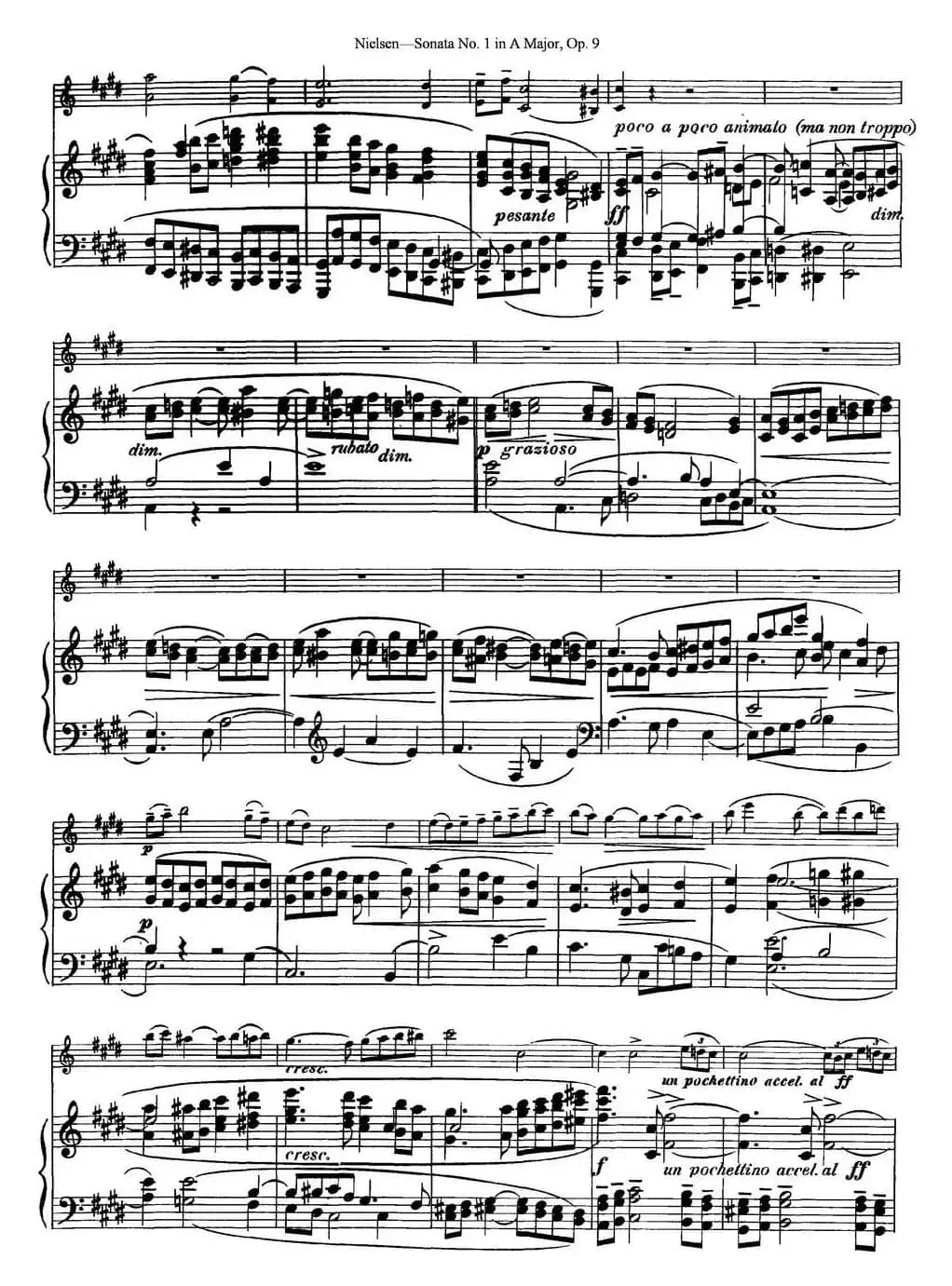 Violin Sonata No.1 in A Major Op.9（小提琴+钢琴伴奏）