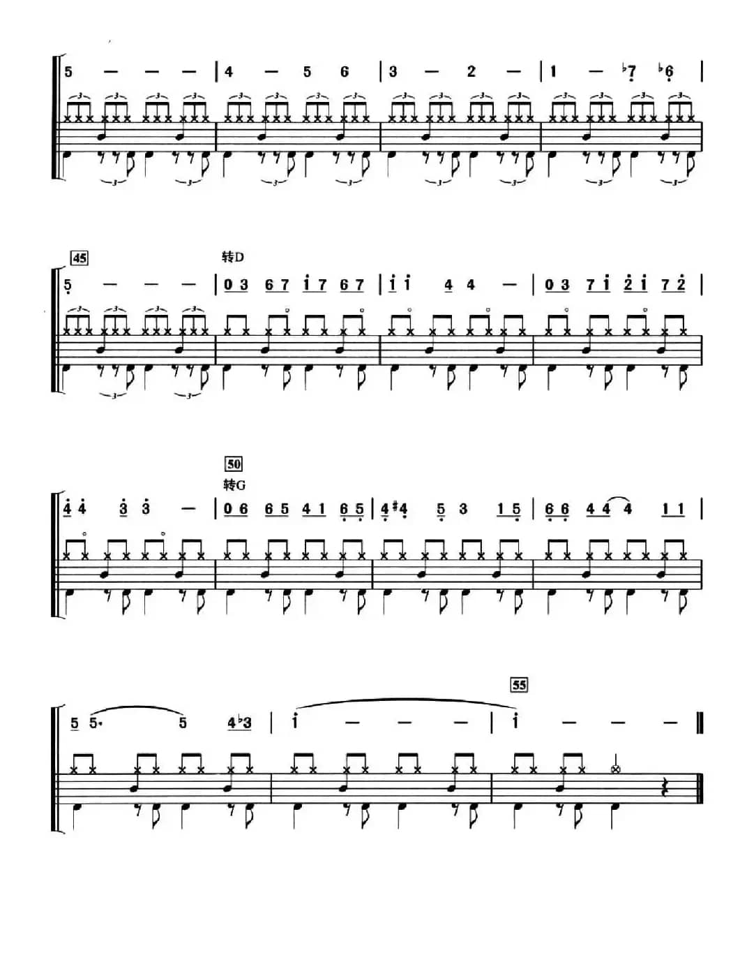 [墨西哥]叶塞尼亚（架子鼓、简谱+鼓谱）