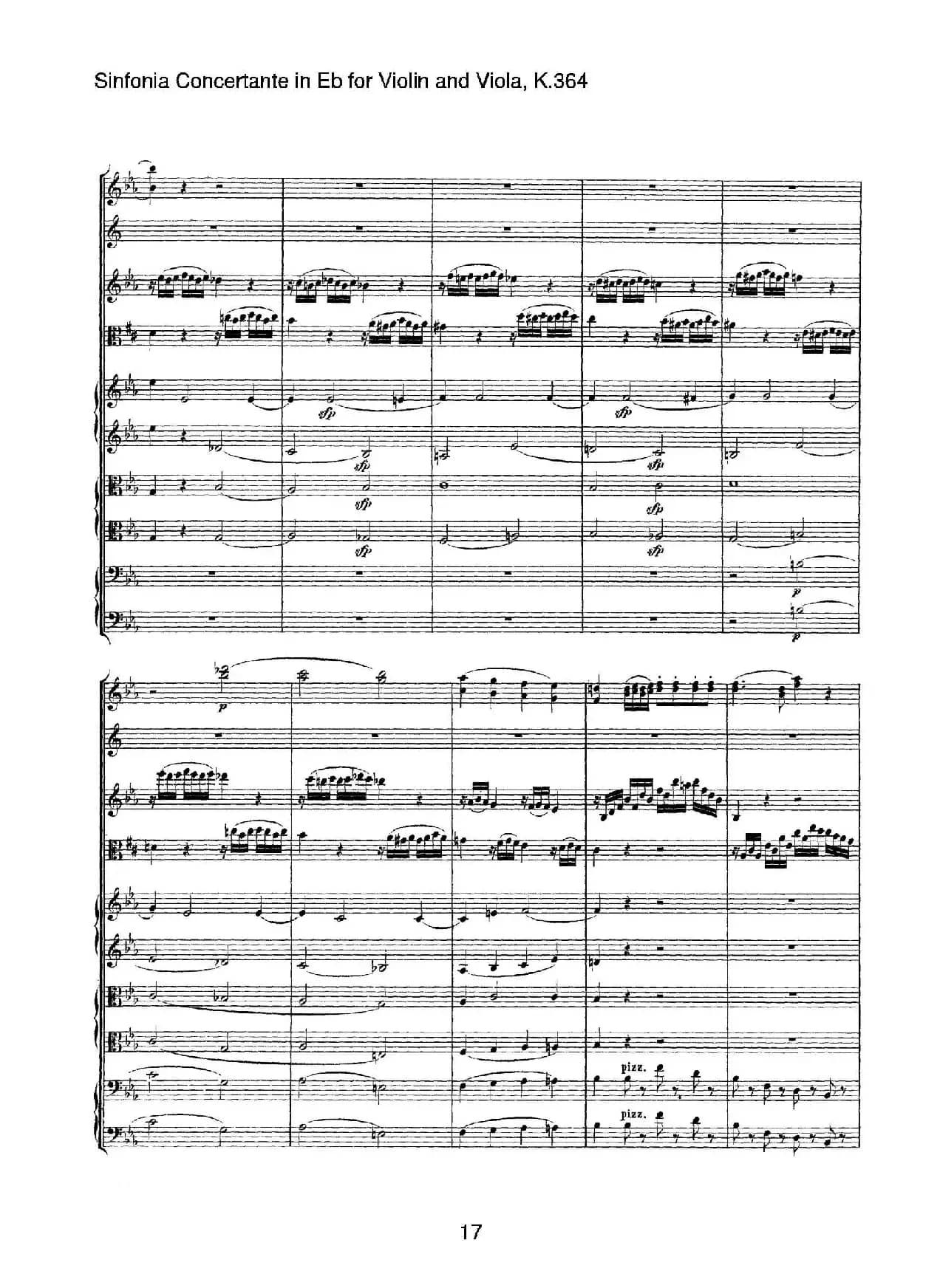 降E大调交响协奏曲（《Sinfonia Concertante in Eb》for Violin and Viola K.364）