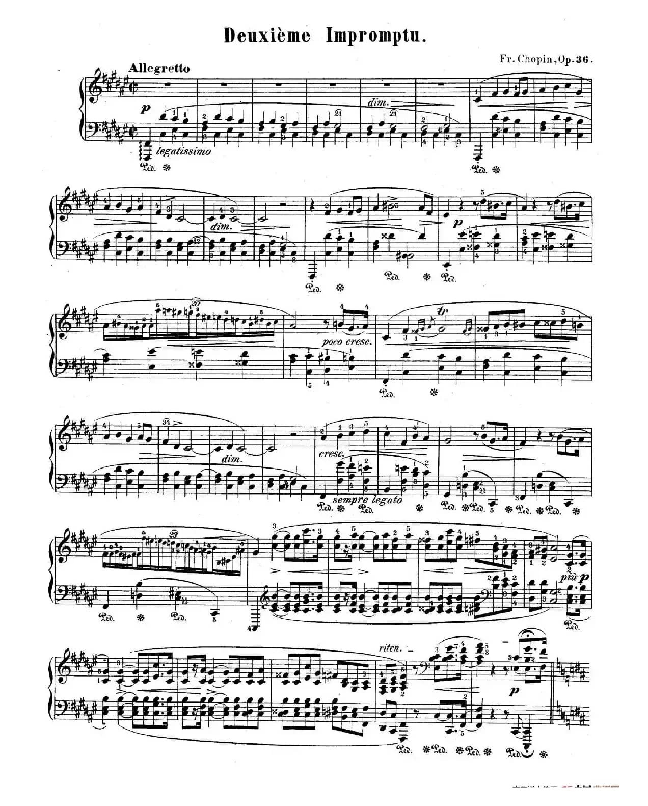 Impromptu no.2 in F-Sharp Major Op.36（升F大调第二即兴曲）