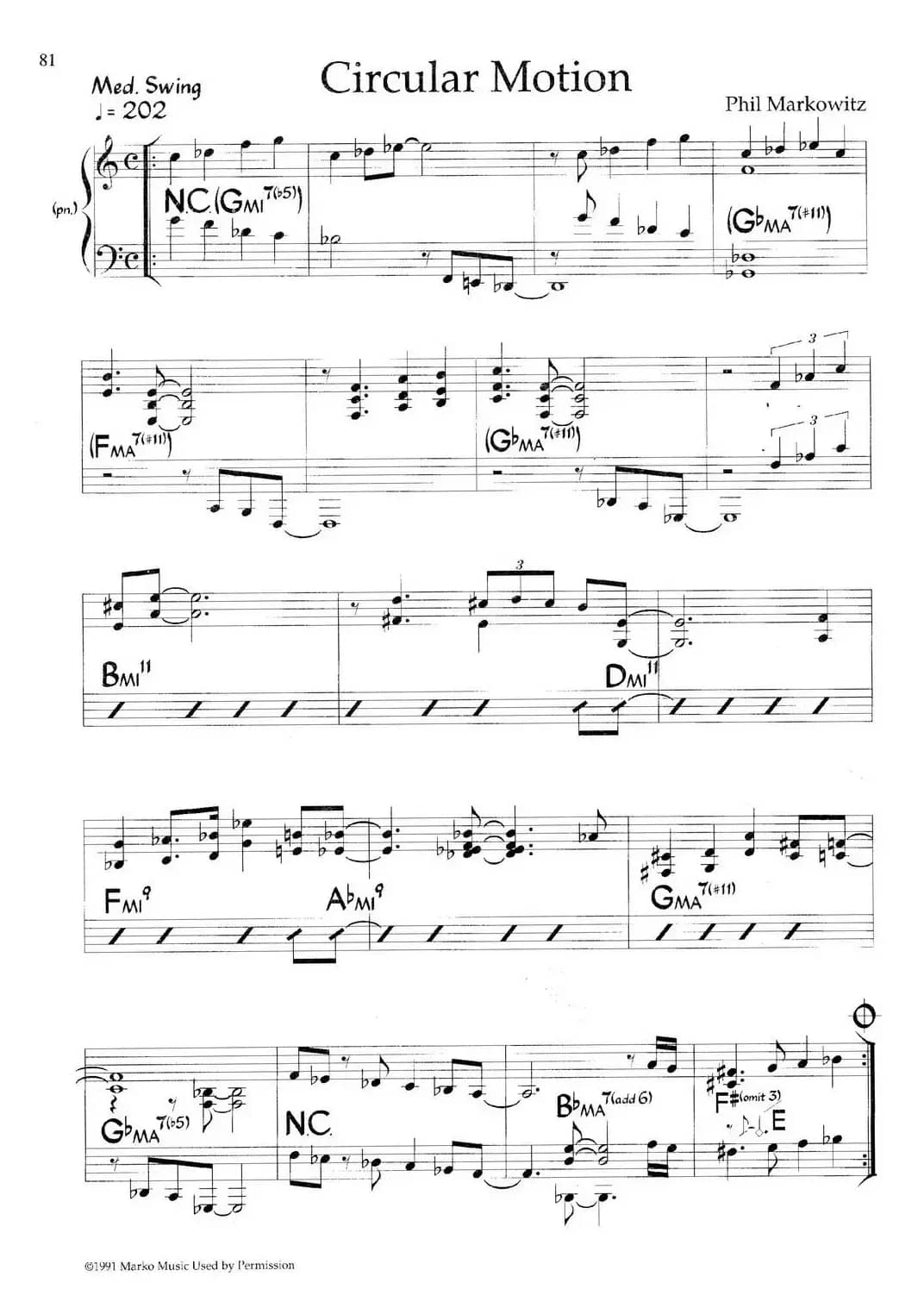 Circular Motion（爵士钢琴曲）