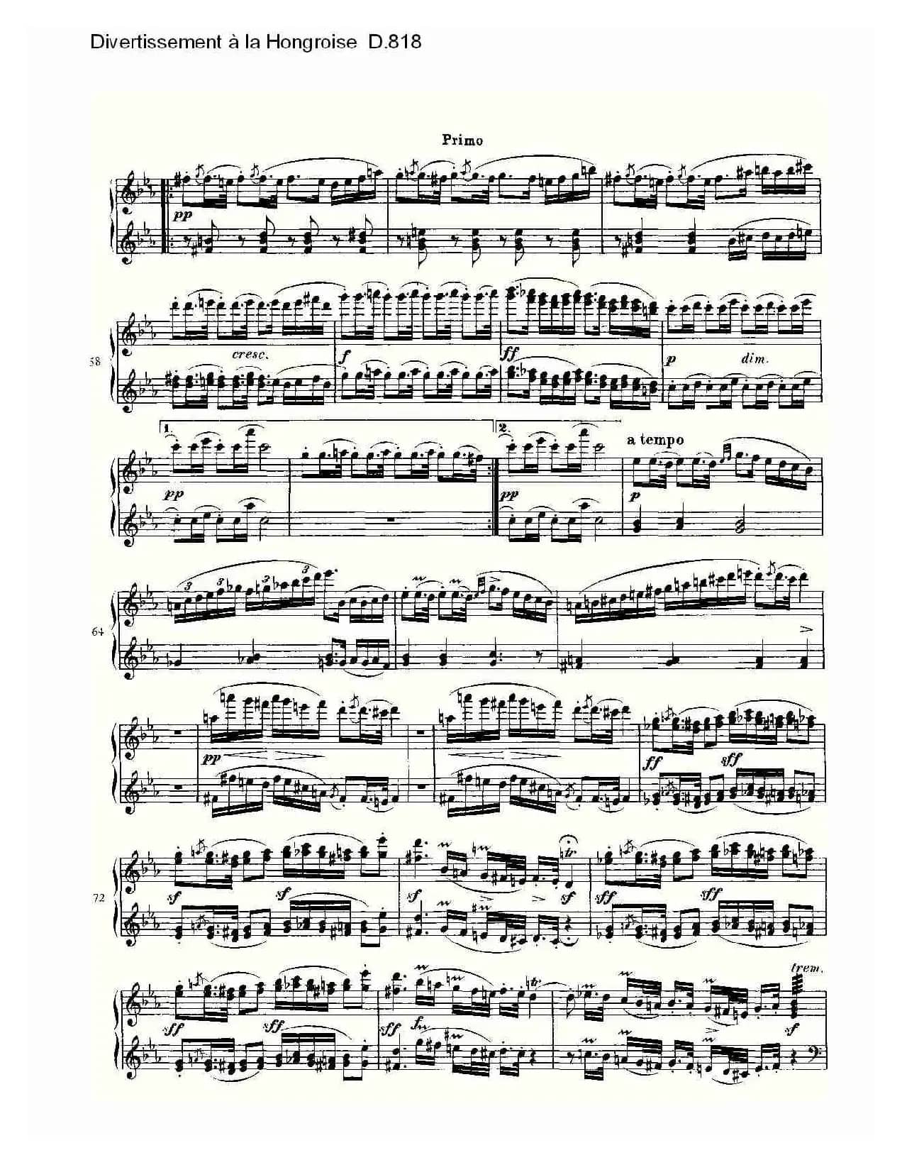 Divertissement à la Hongroise D.818