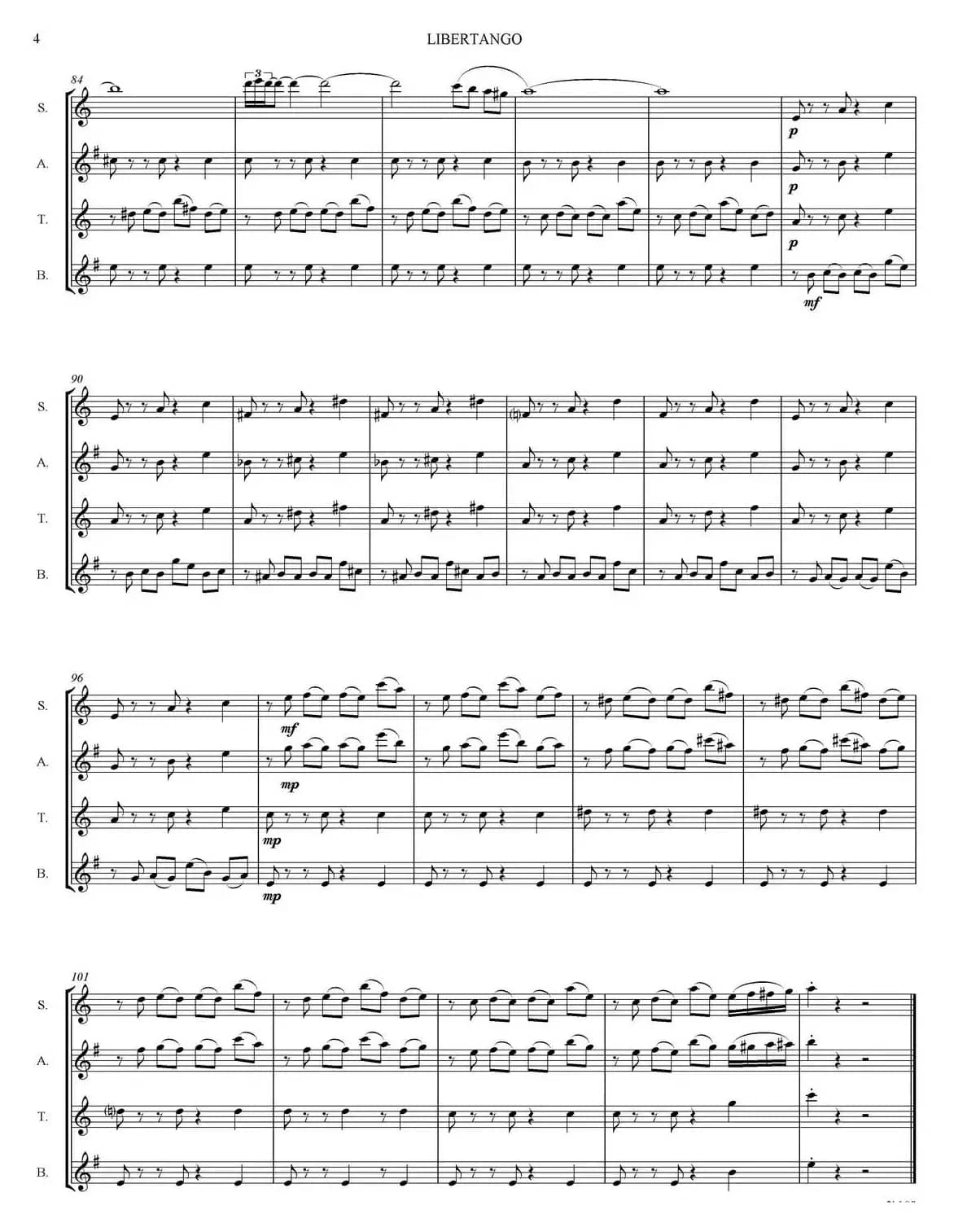 LIBERTANGO（四重奏总谱）