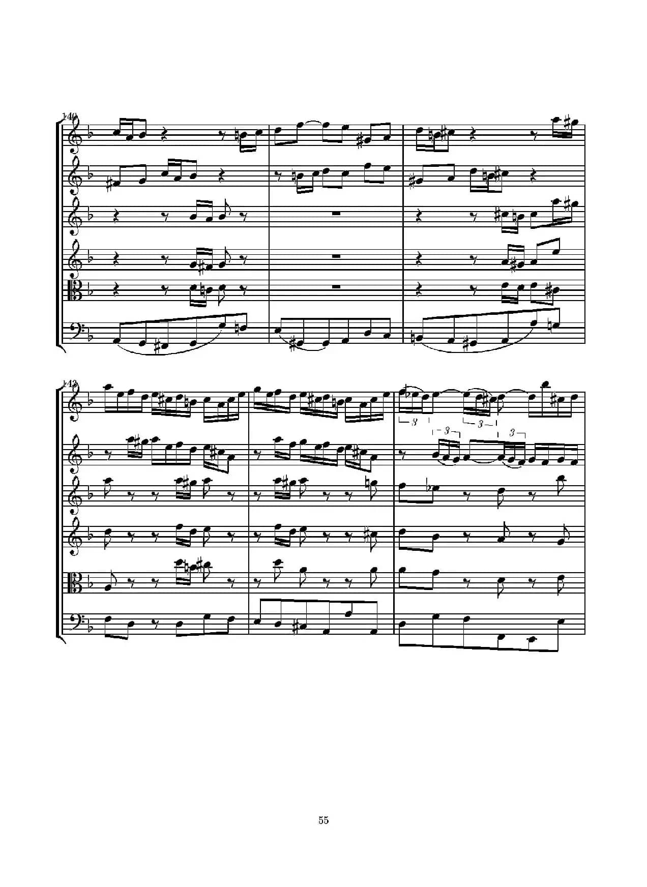 D小调无伴奏协奏曲（总谱）