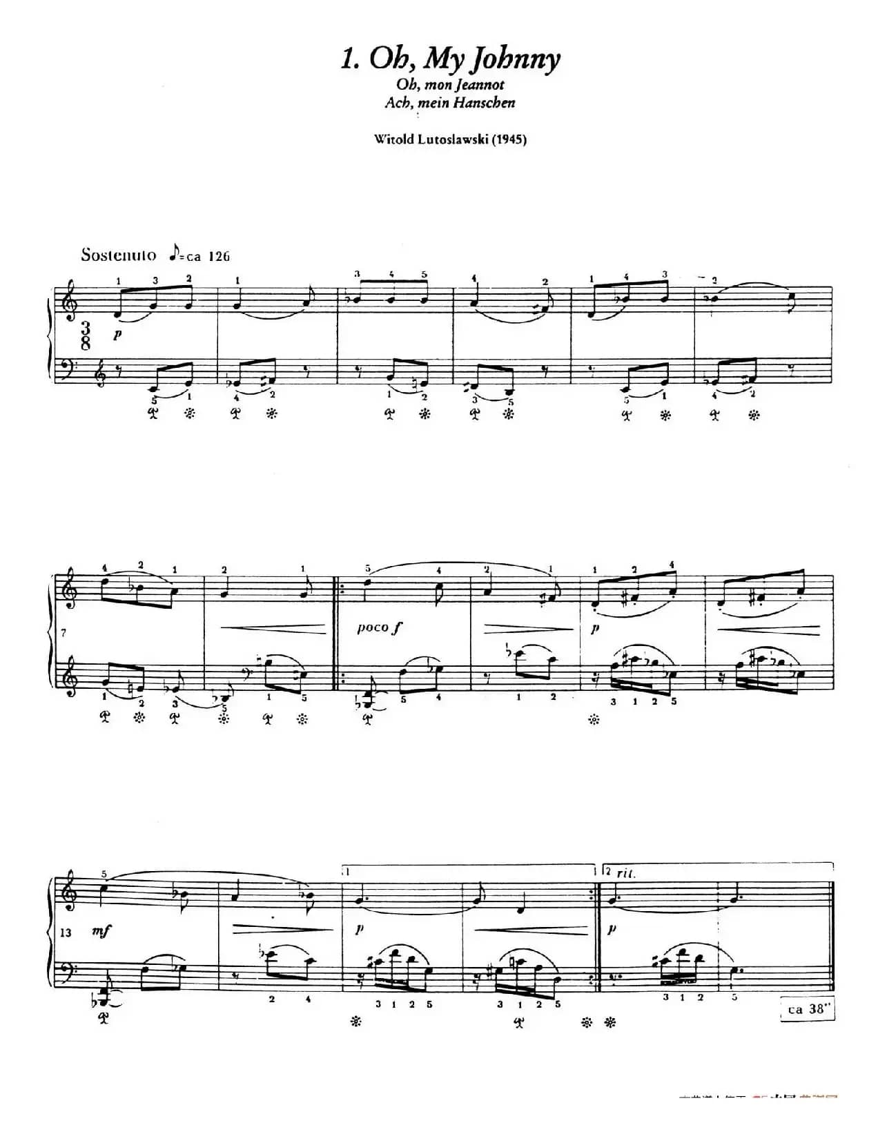 12 Folk Melodies（十二首民间曲调·1）