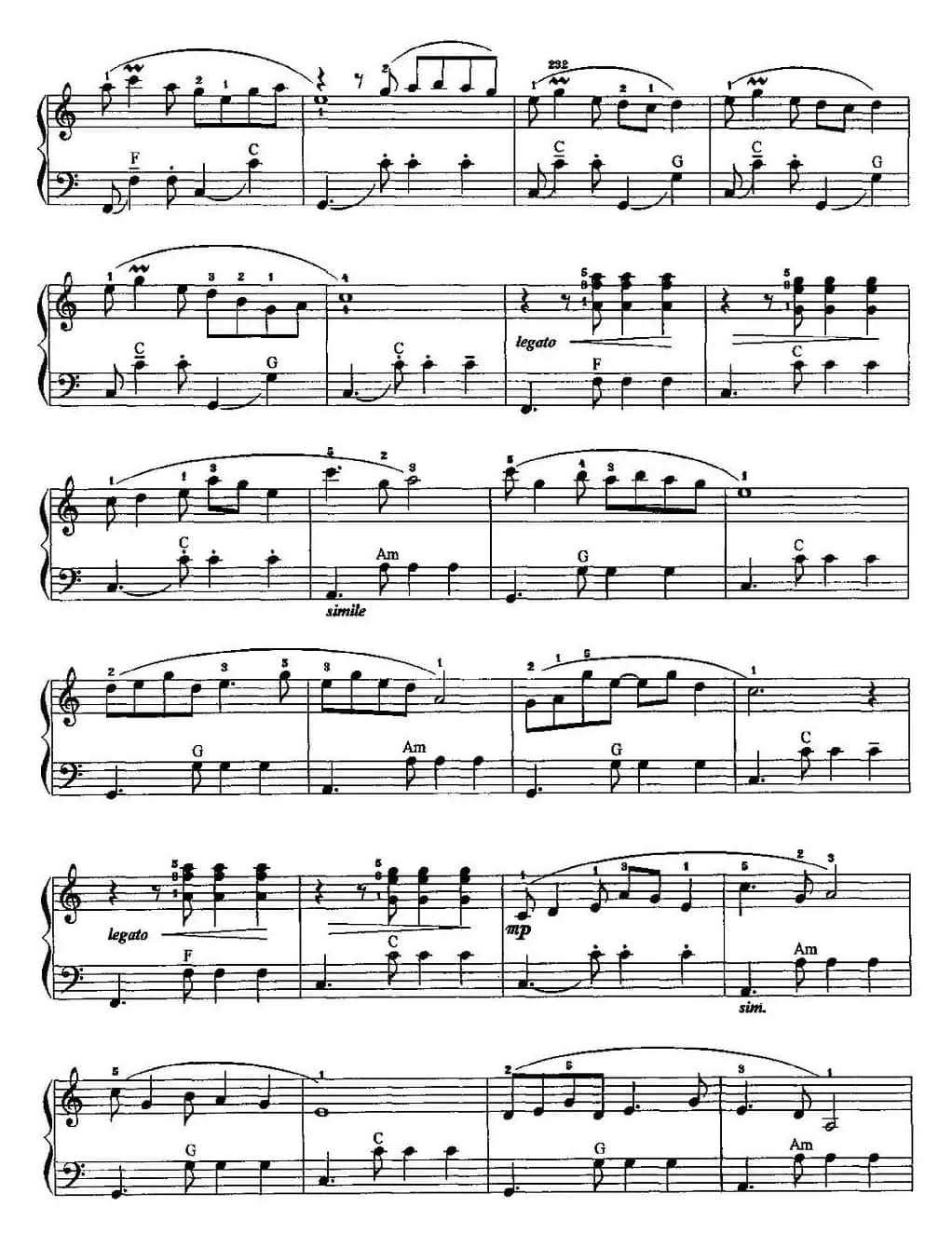 中国民歌手风琴曲集：52、彩云追月