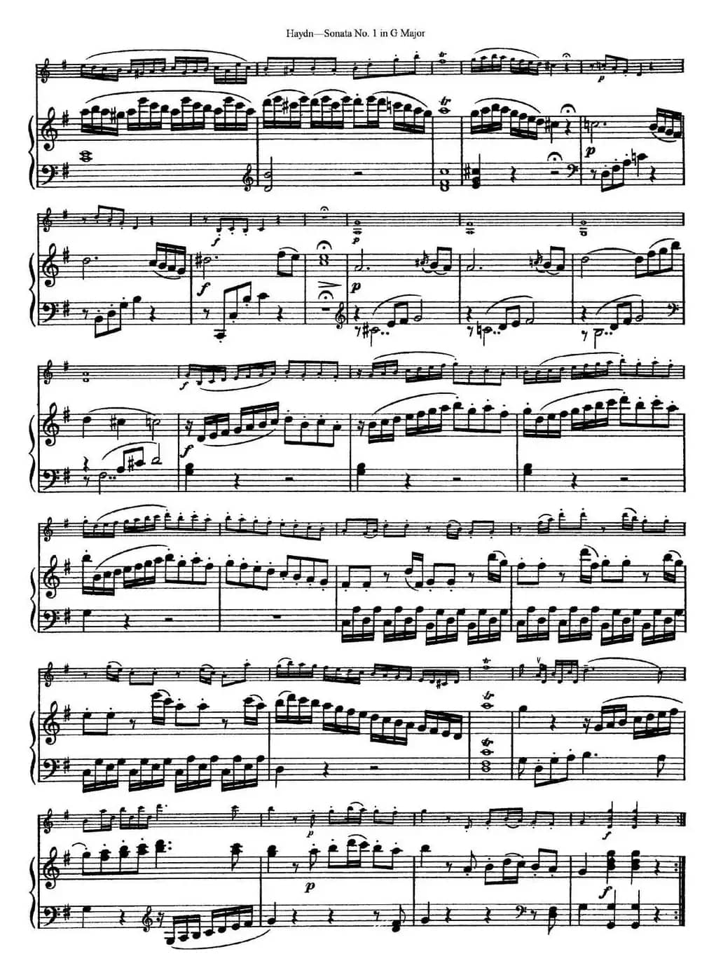 Violin Sonata No.1 in G Major（小提琴+钢琴伴奏）