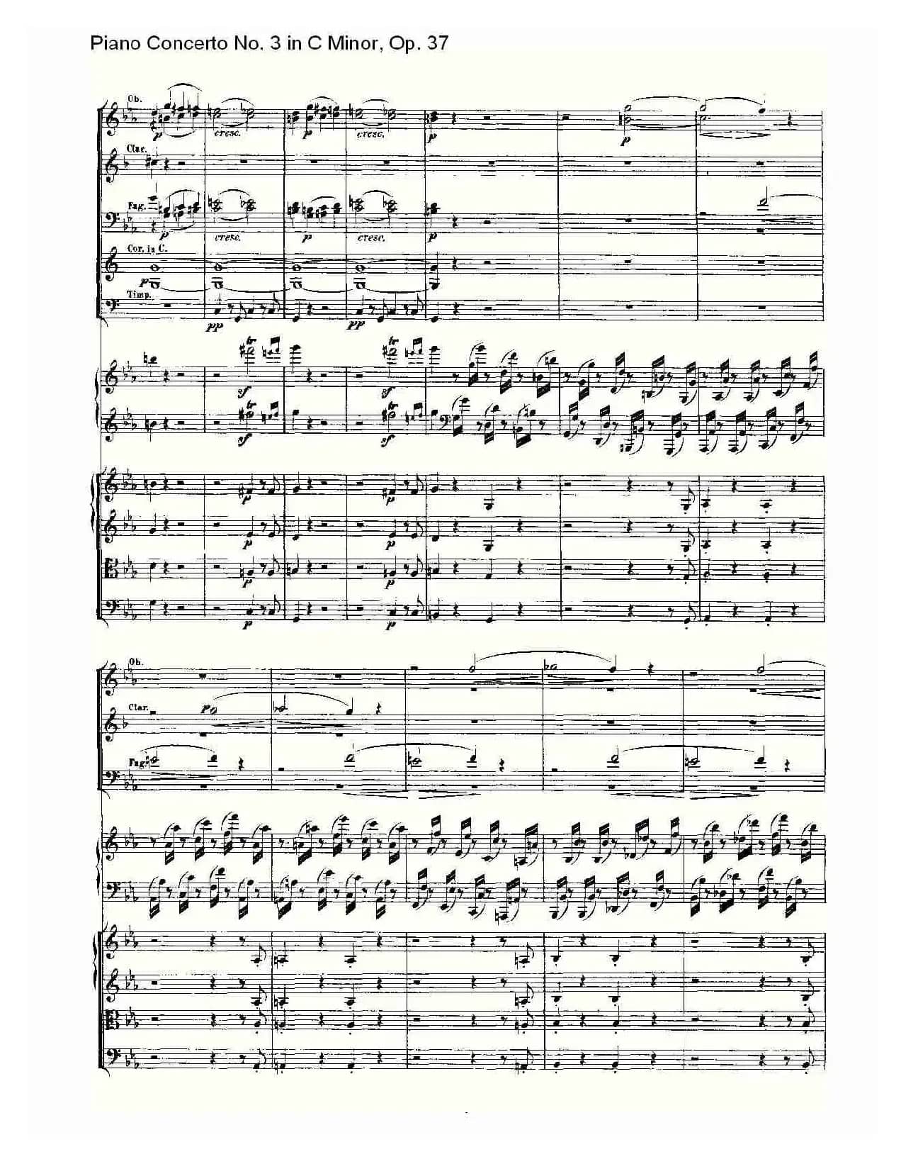 C小调钢琴第三协奏曲 Op.37  第一乐章