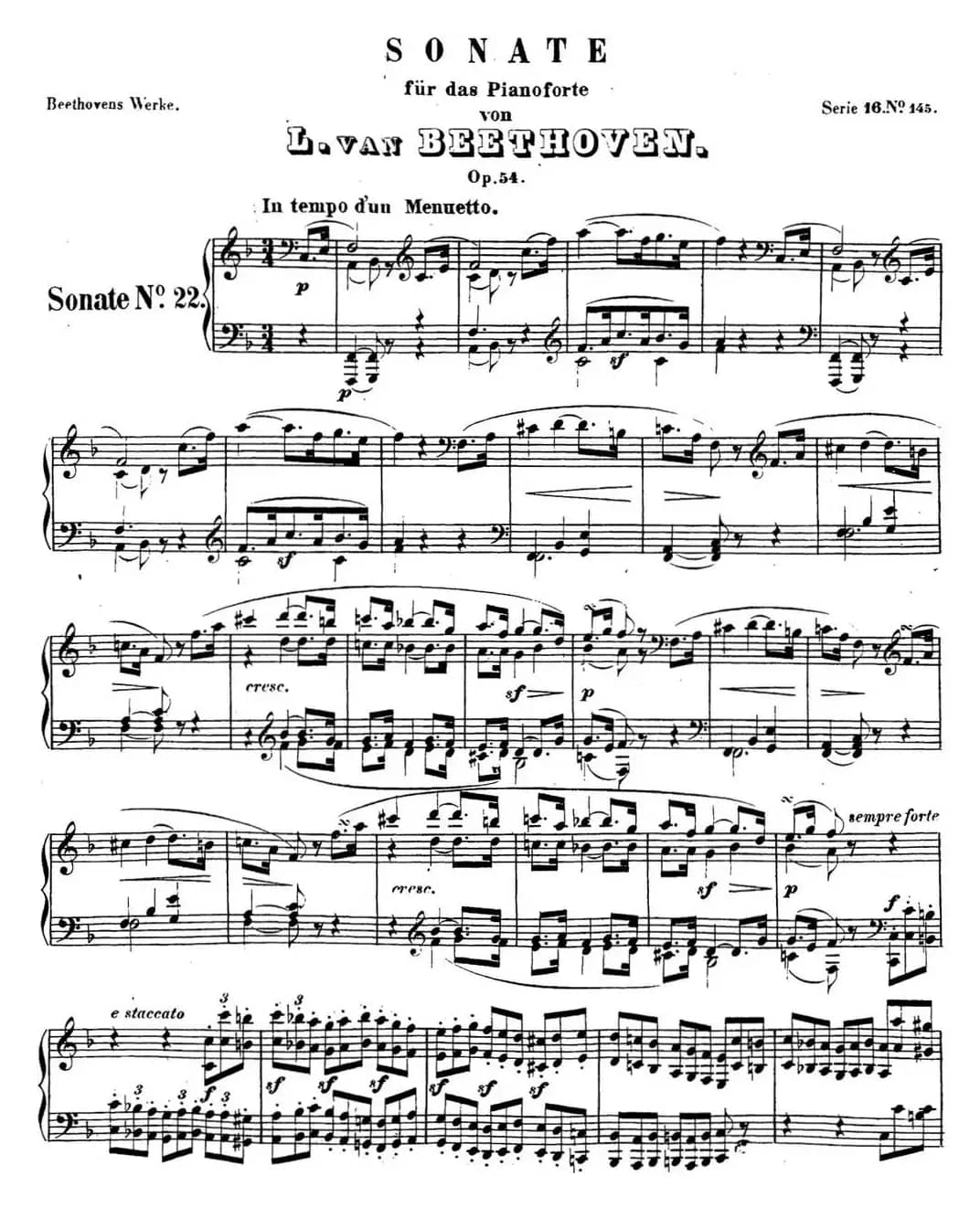 贝多芬钢琴奏鸣曲22 F大调 Op.54 F major