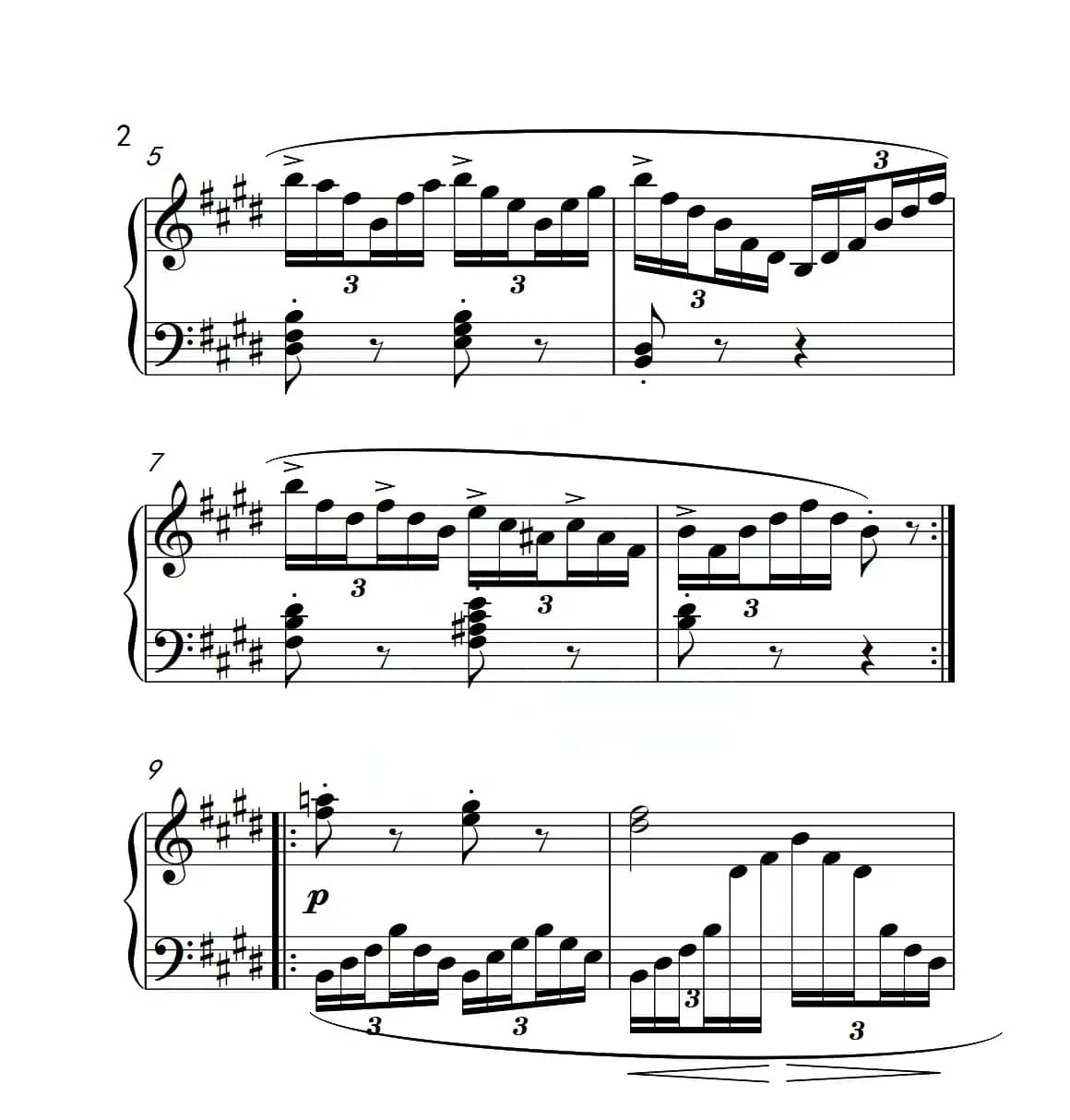 第四级B组 练习曲（中国音乐学院钢琴考级作品1~6级）