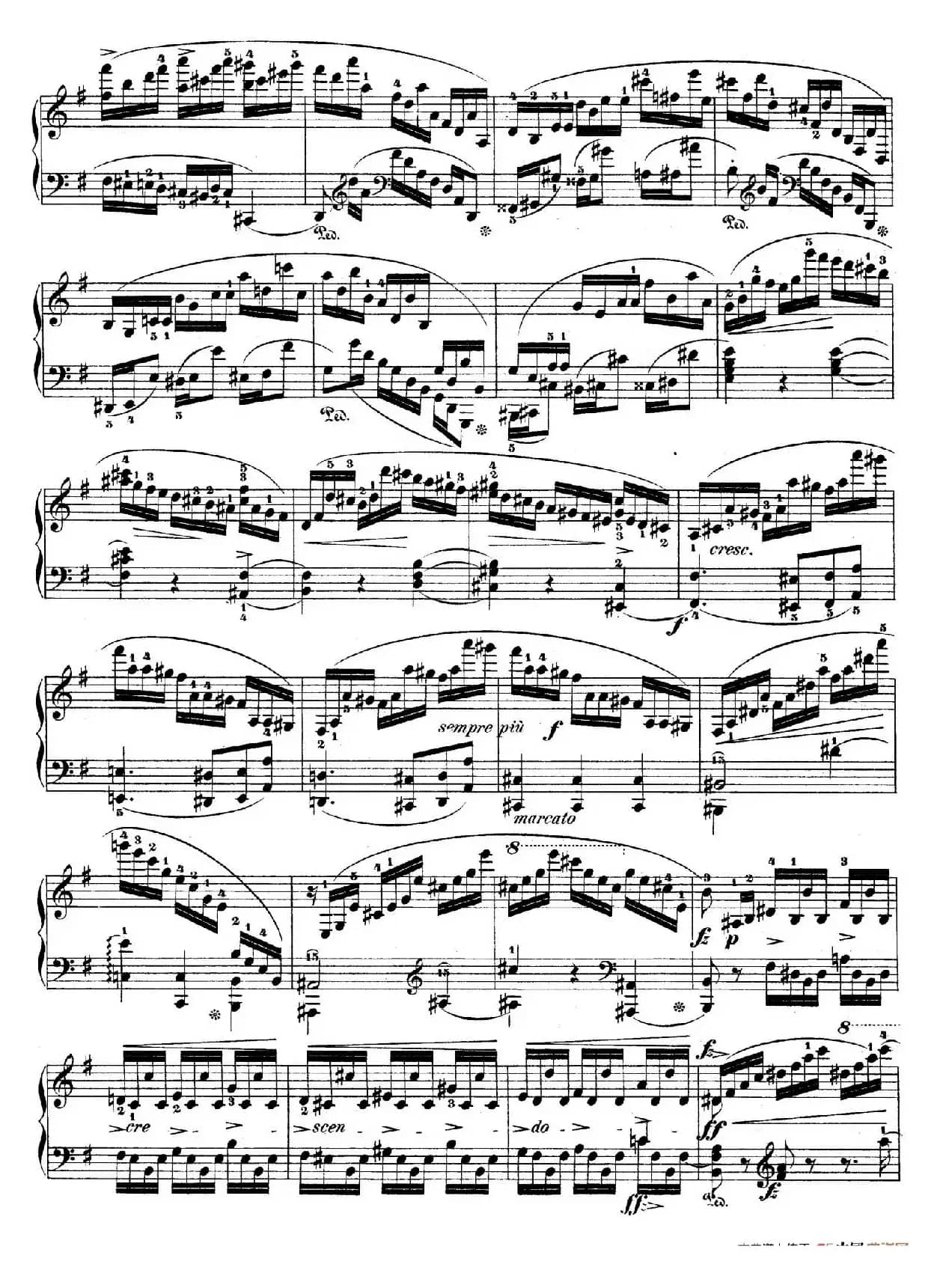 e小调第一钢琴协奏曲 Op.11(钢琴独奏版·第一乐章)