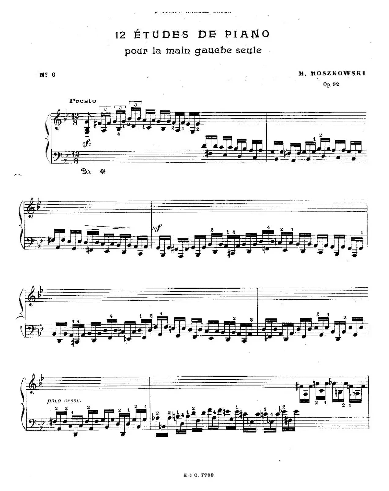 12 Etudes For The Left Hand Op.92 No.6(12首为左手而作的钢琴练习曲)