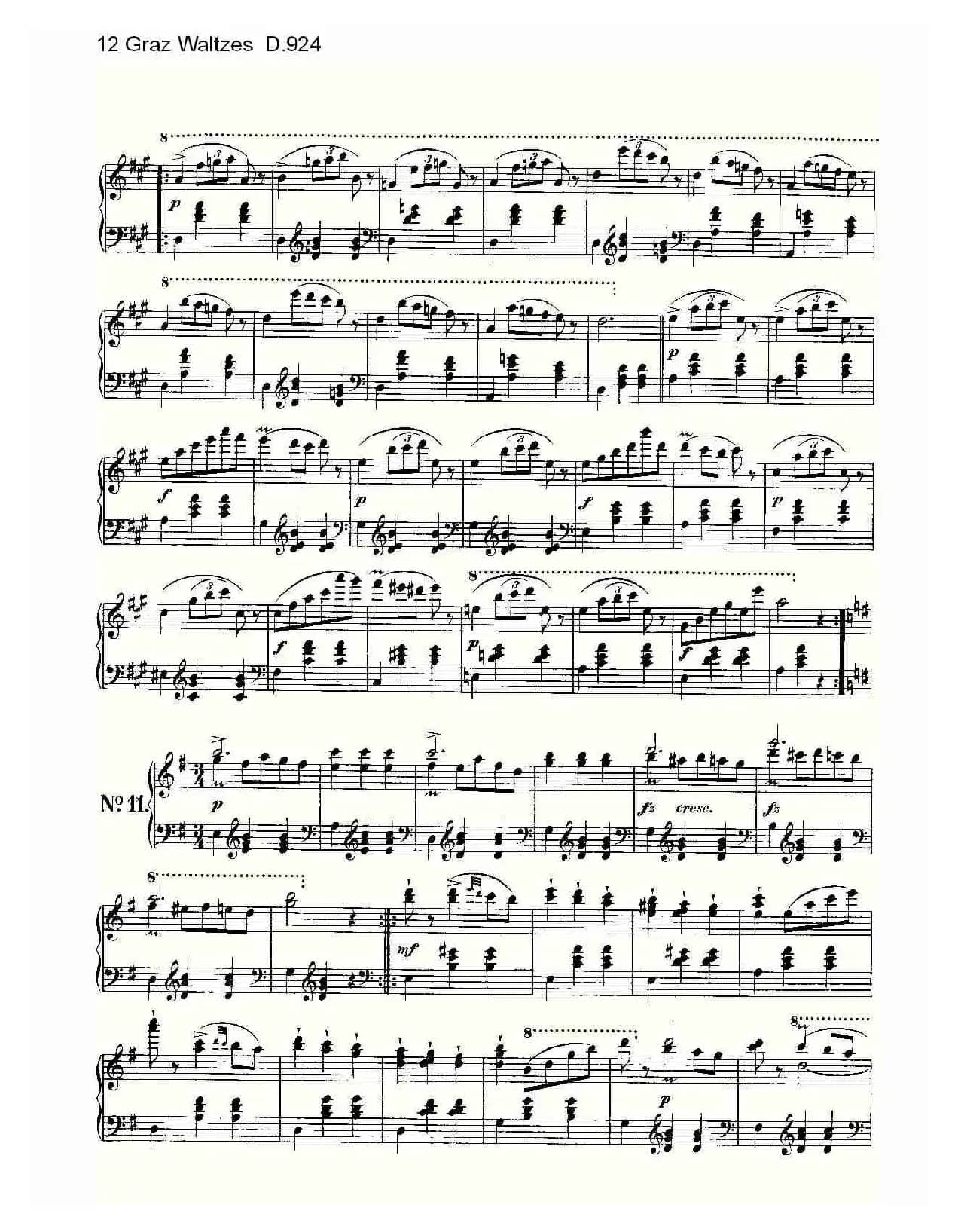 12 Graz Waltzes D.924（12格拉茨快步舞 D.924）
