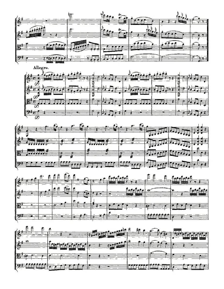 Quartet No. 1 in G Major, K. 80 （G大调第一弦乐四重奏）