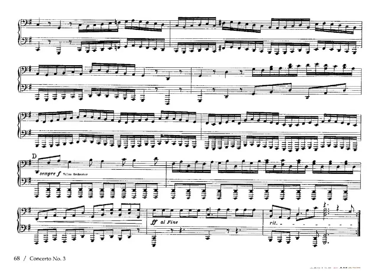 Brandenburg Concerto No.3 in G Major BWV.1048（G大调第三勃兰登堡协奏曲·四手联弹版）