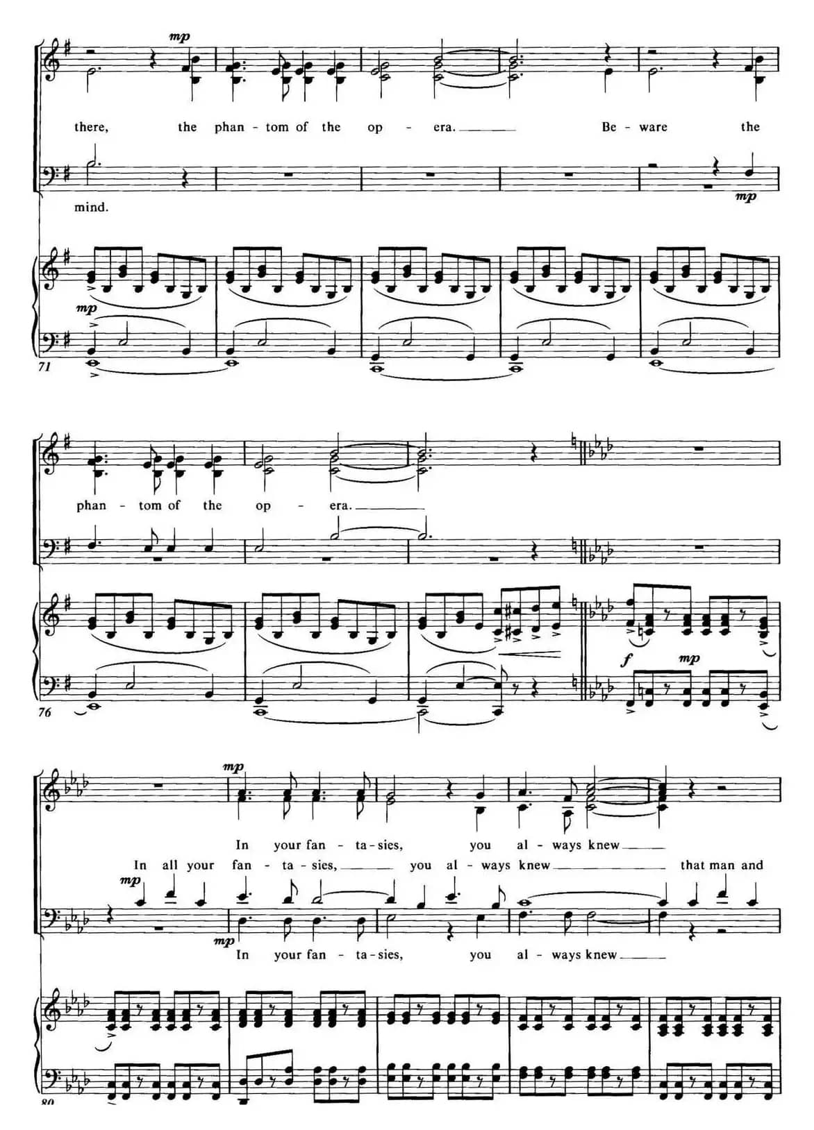 Choral Suite from The Phantom of the Opera（4 THE PHANTOM OF THE OPERA、四重奏）