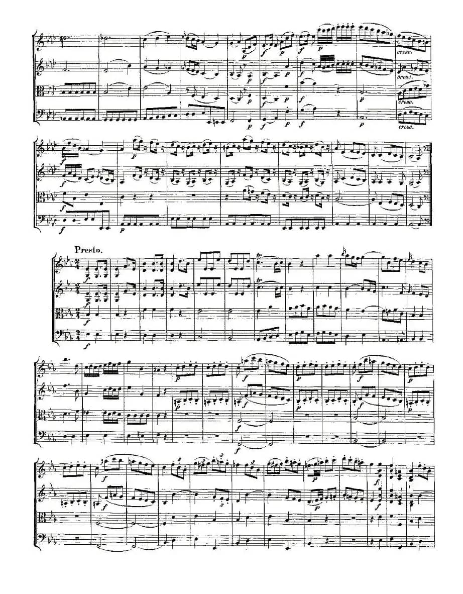 Quartet No. 7 in Eb Major, K. 160（降E大调第七弦乐四重奏）