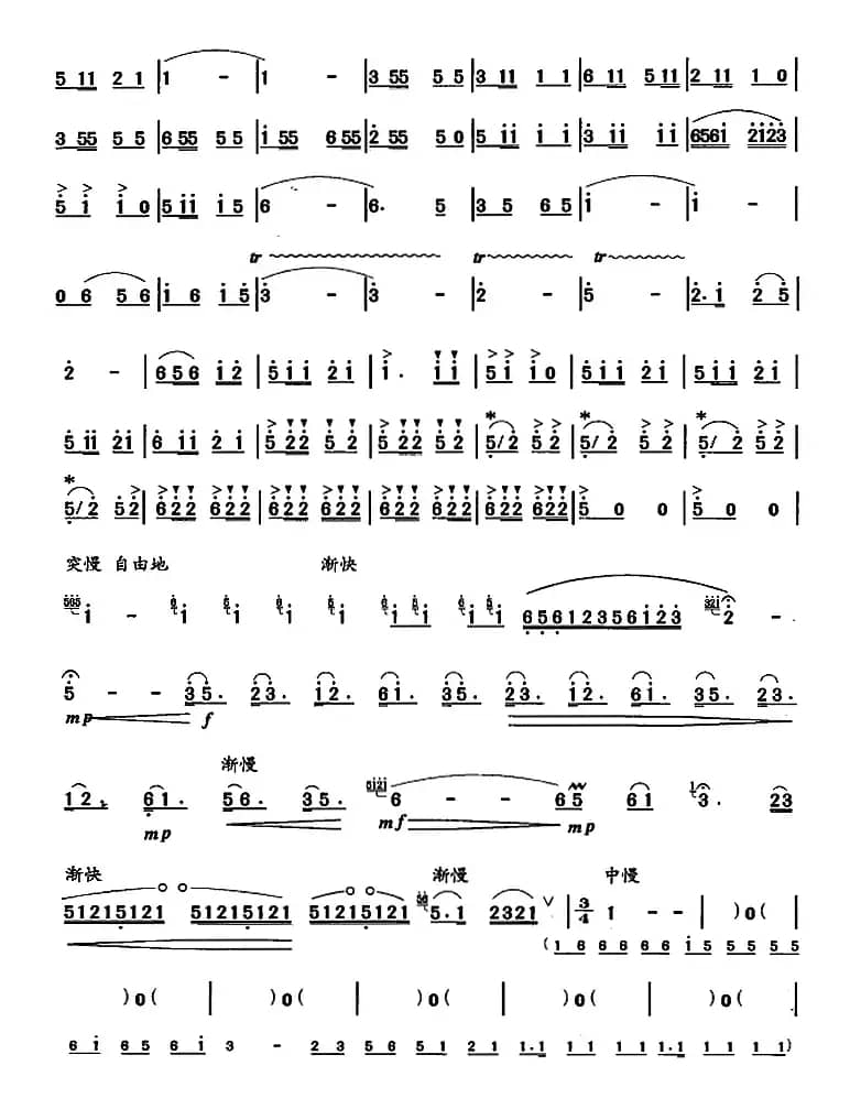 笛箫八级考级曲目：凉山春