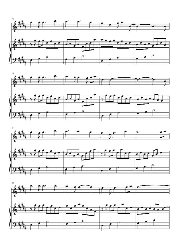 爱的供养（电视剧《宫》主题曲、长笛+钢琴）