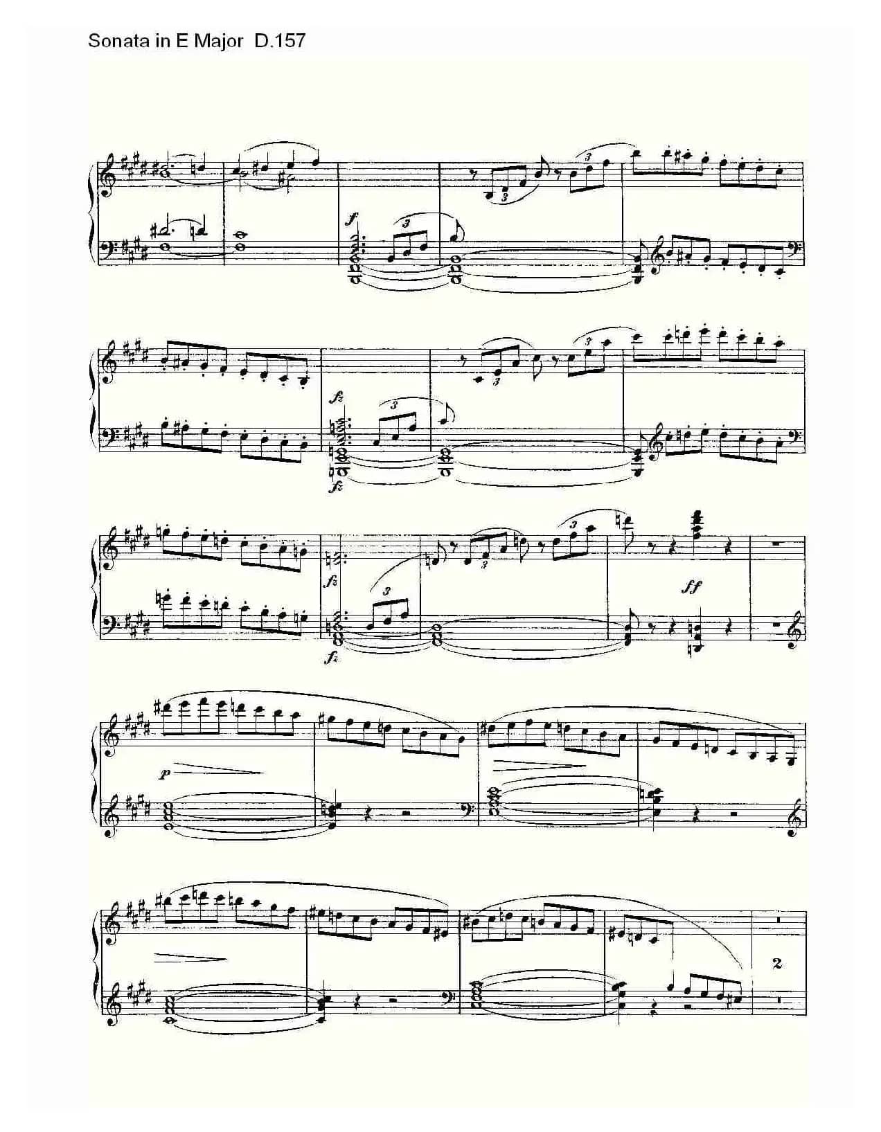 Sonata in E Major D.157（E大调奏鸣曲 D.157）