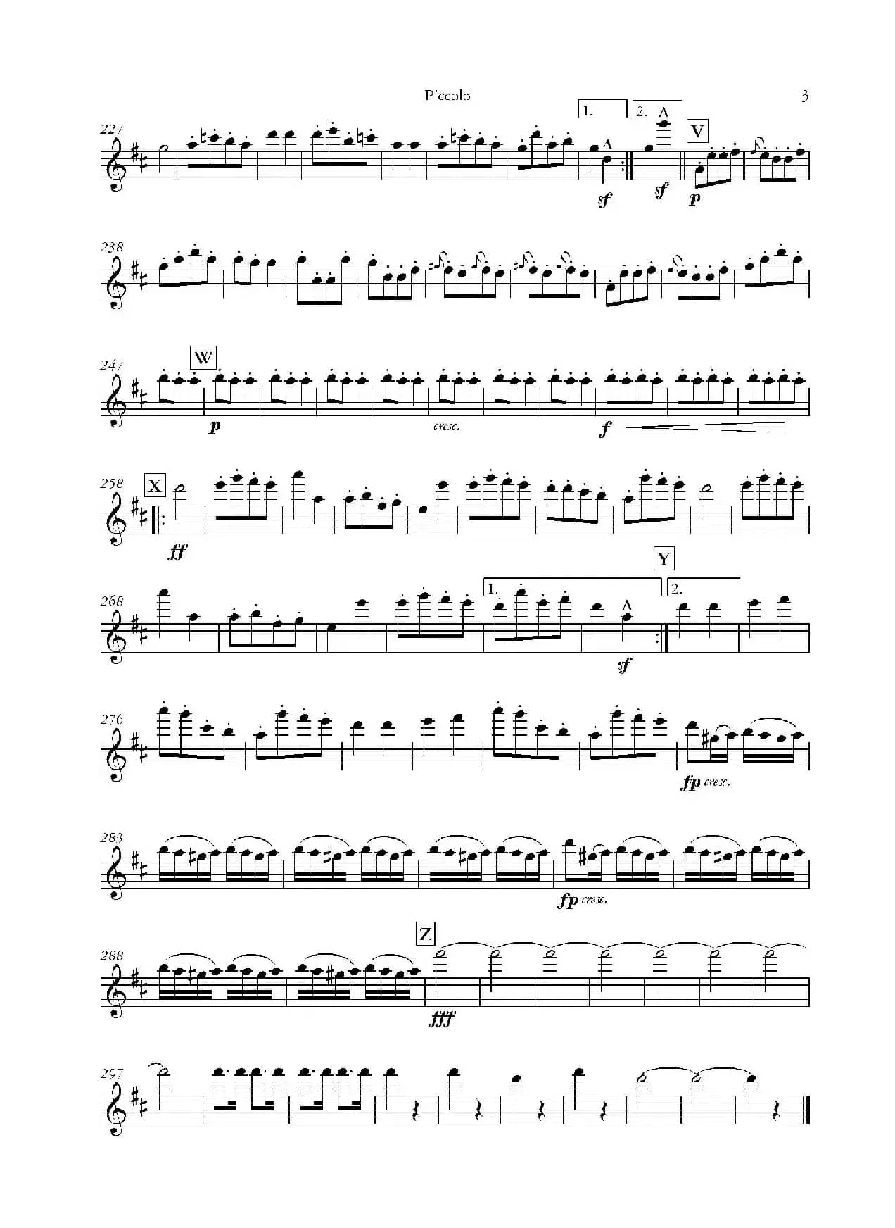 天堂与地狱序曲（管弦乐长笛分谱）