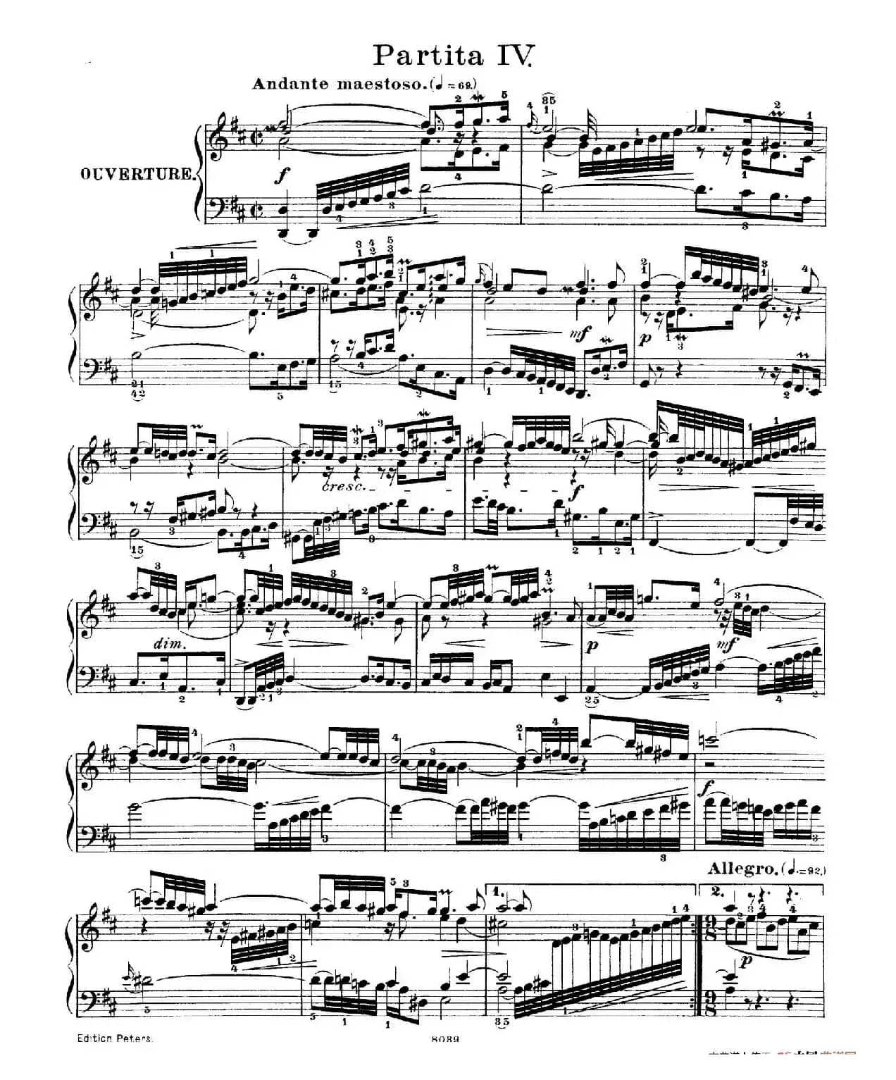 Six Partitas BWV 825-830（6首帕蒂塔·4）