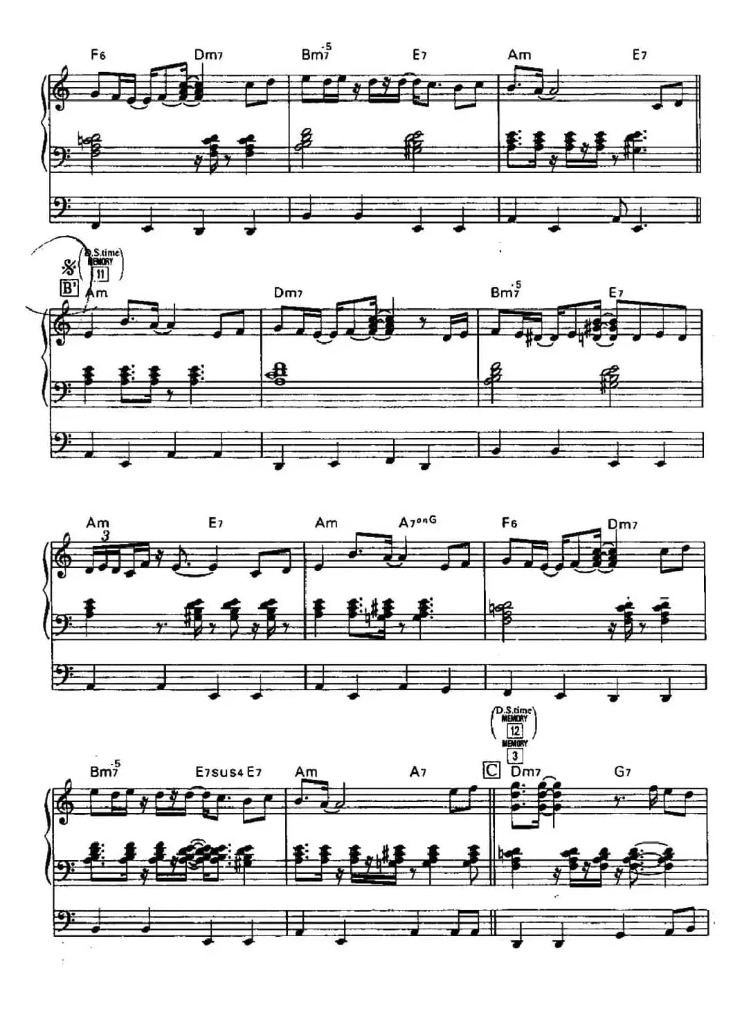 Riberutas（自由）（双排键电子琴谱）