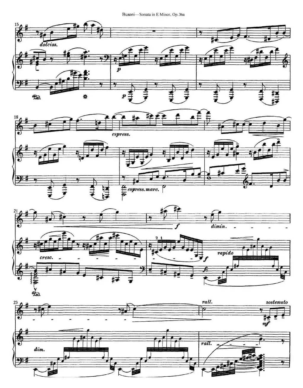 Violin Sonata No.2 in E Minor Op.36（小提琴+钢琴伴奏）
