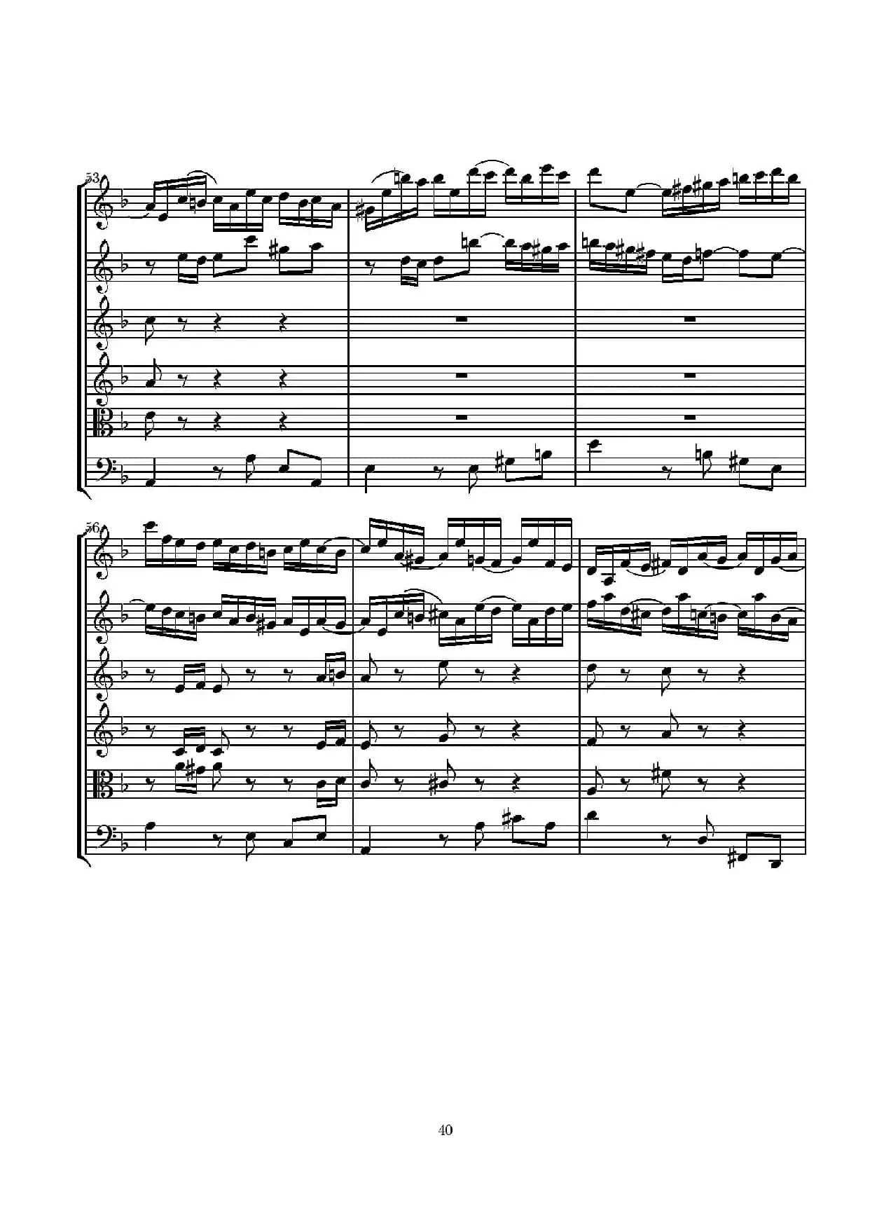 D小调无伴奏协奏曲（总谱）