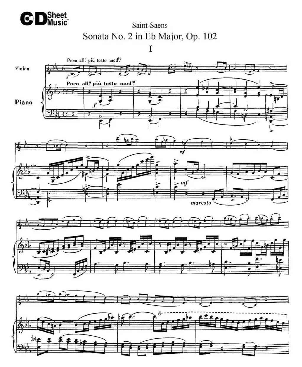 Violin Sonata No.2 in Eb Major Op.102（小提琴+钢琴伴奏）
