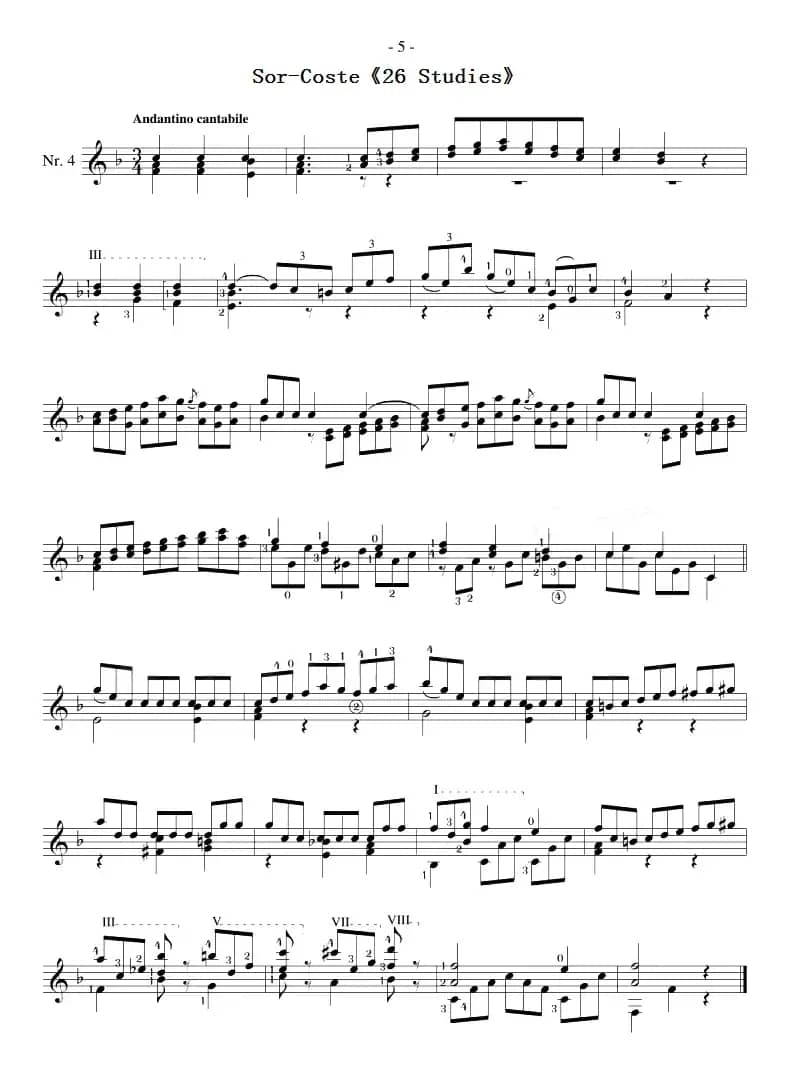 Sor-Coste《26 Studies》（STUDY 4）