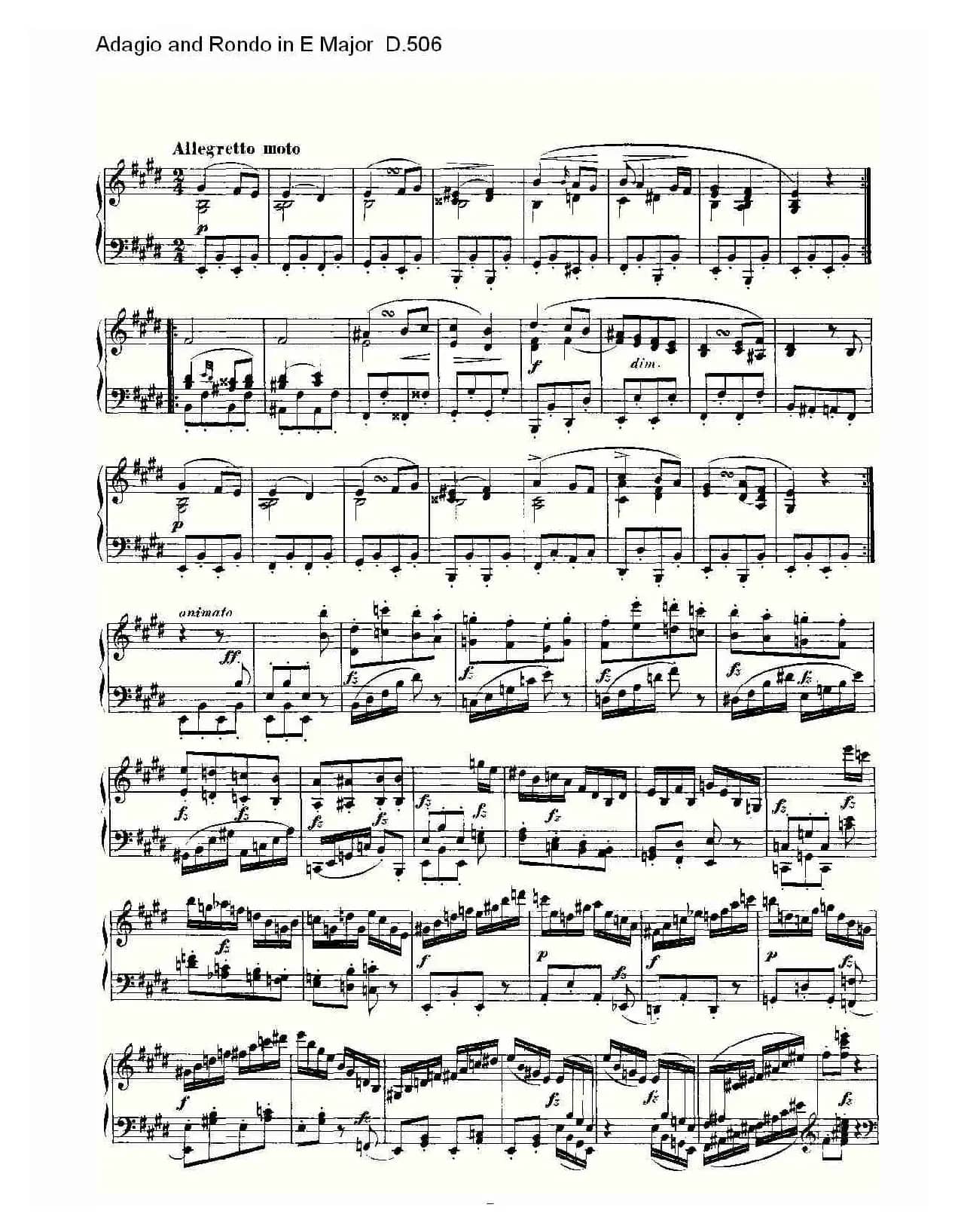 Adagio and Rondo in E Major D.506（E大调柔板回旋曲 D.506）