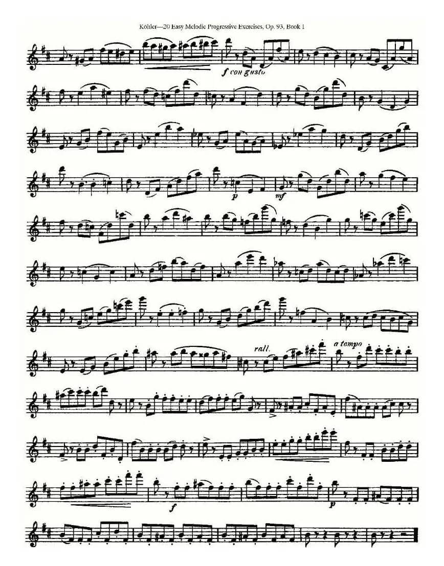 柯勒练习曲作品93号（一）