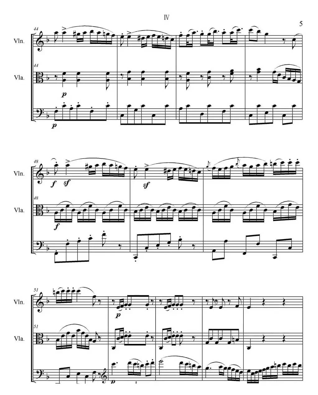 Serenate（String Trio）（D大调弦乐三重奏Op.8,IV）