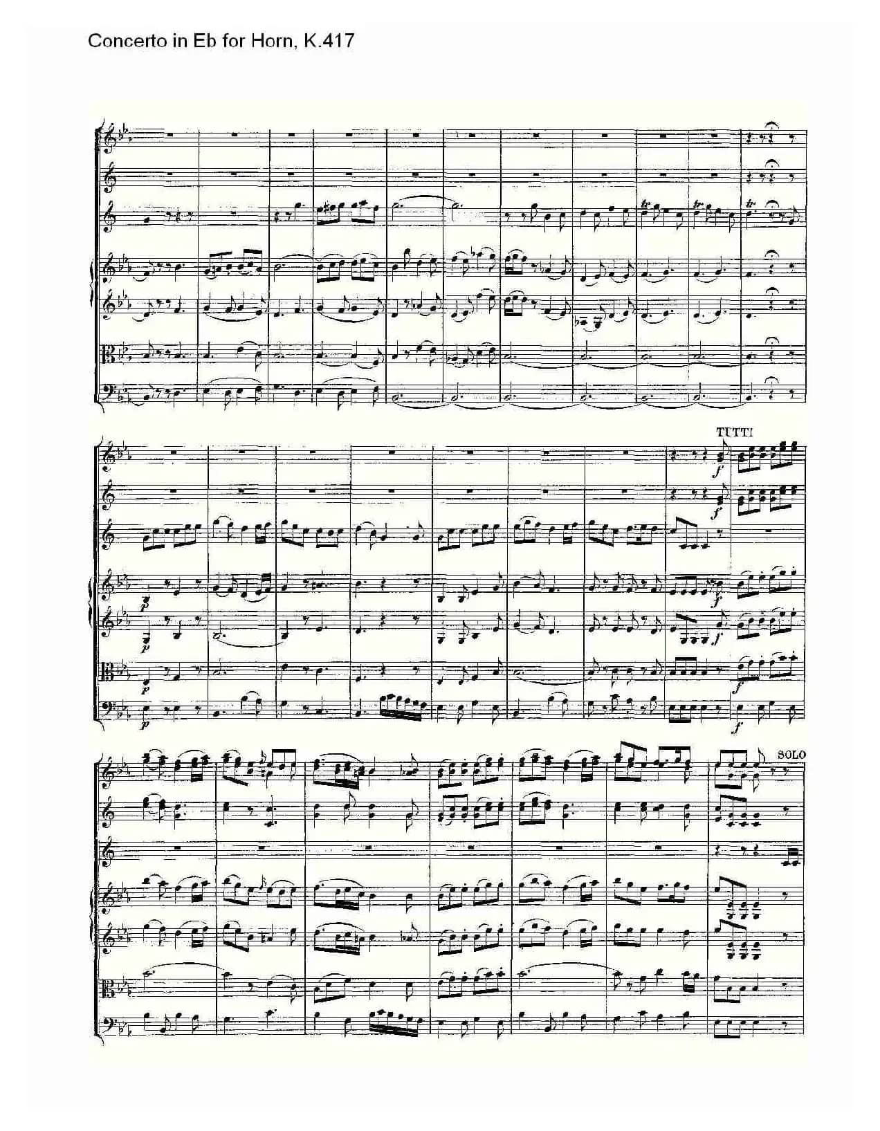 Concerto in Eb for Horn, K.417（Eb调法国号协奏曲, K.417）
