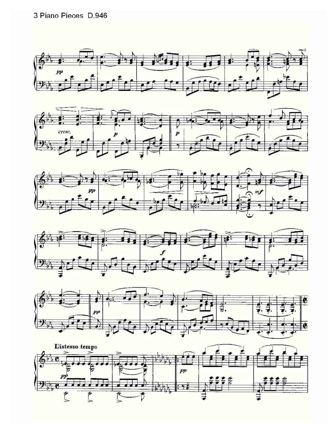 3 Piano Pieces D.946（钢琴三联奏D.946）