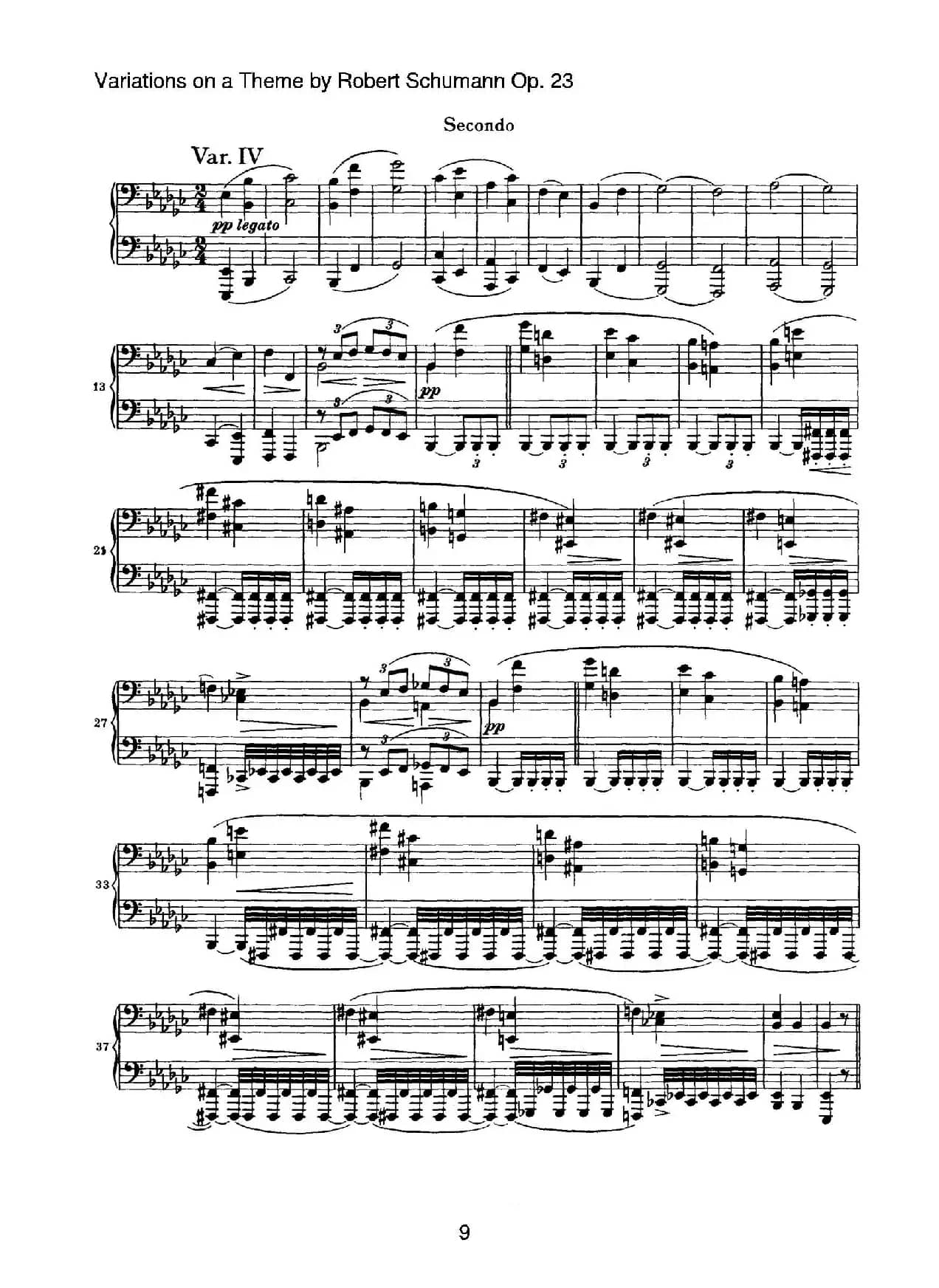 ​Variations on a Theme by Robert Schumann Op.23（舒曼主题变奏曲）（四手联弹）