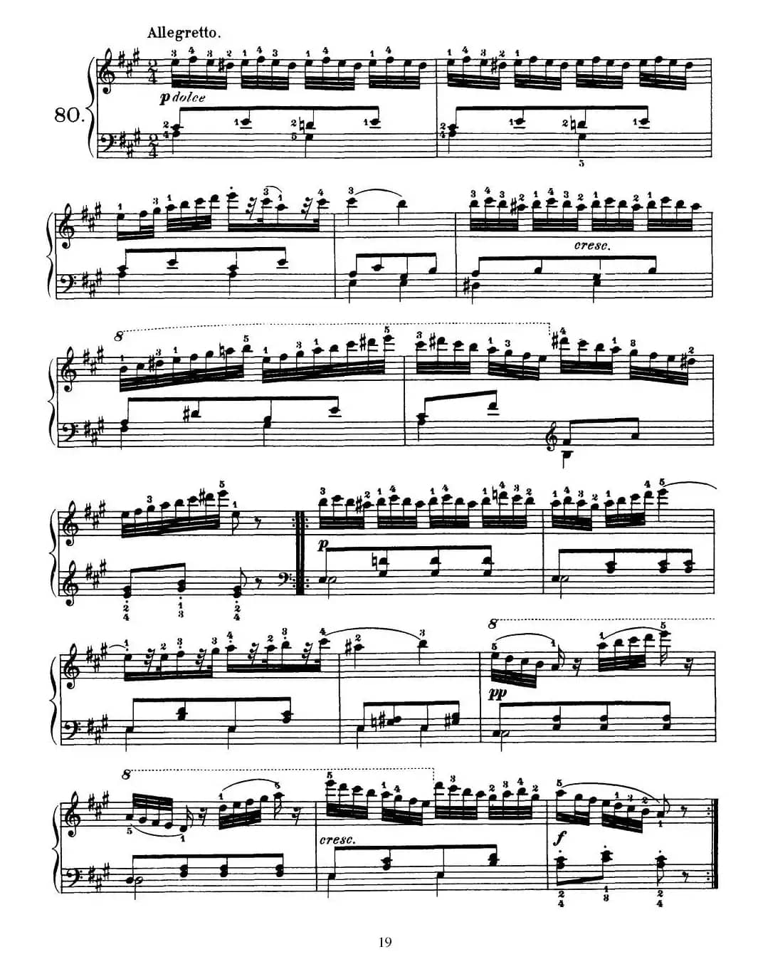 One Hundred and Ten Easy and Progressive Exercises Op.453（车尔尼110首简易练习曲 72——80）